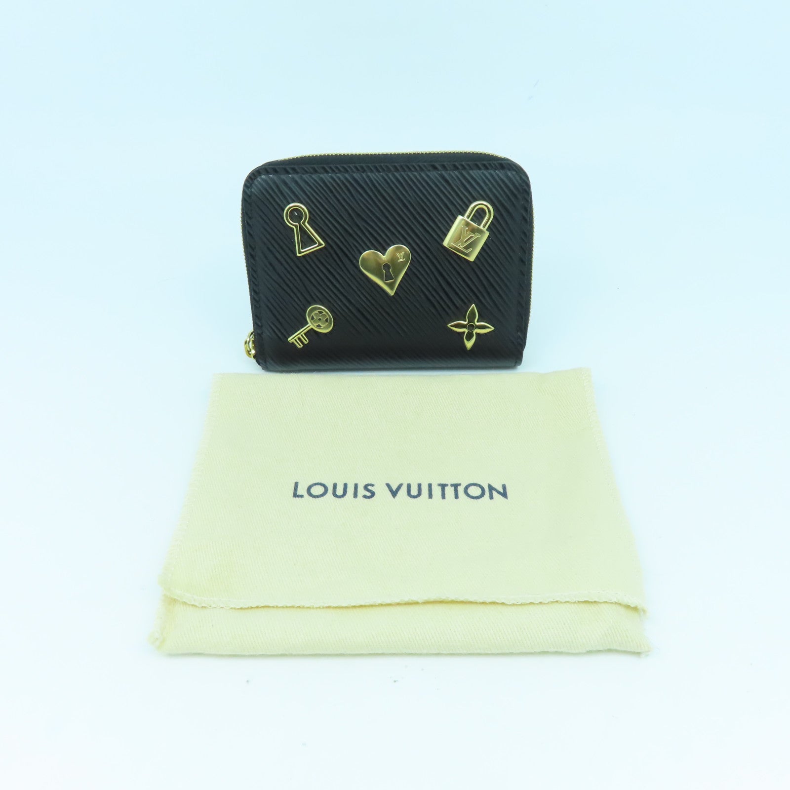 LOUIS VUITTON Epi Zippy Coin Purse金扣零錢包黑色