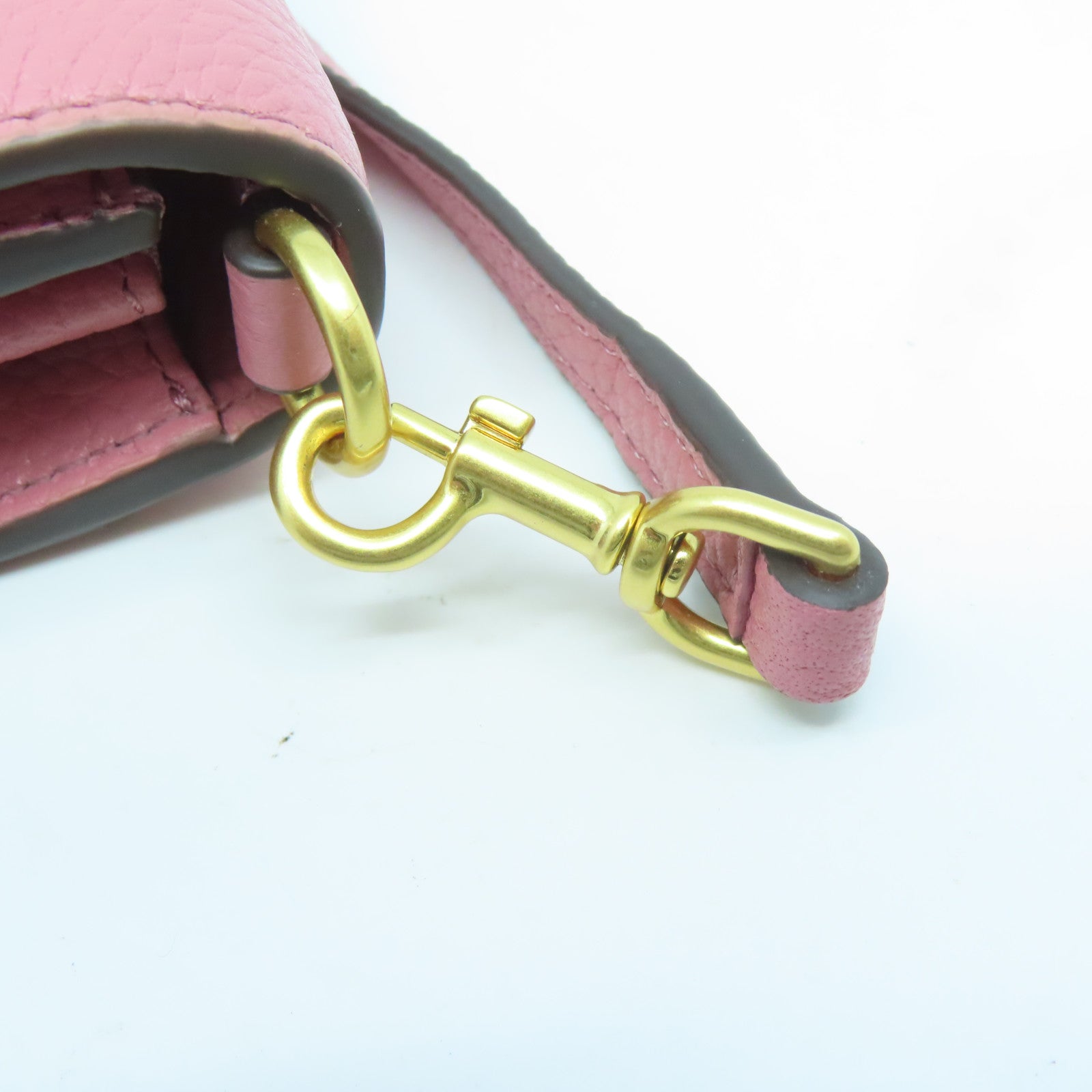 Tory Burch 【激減優惠】牛皮皮革Shoulder Bag金扣肩背袋粉紅色