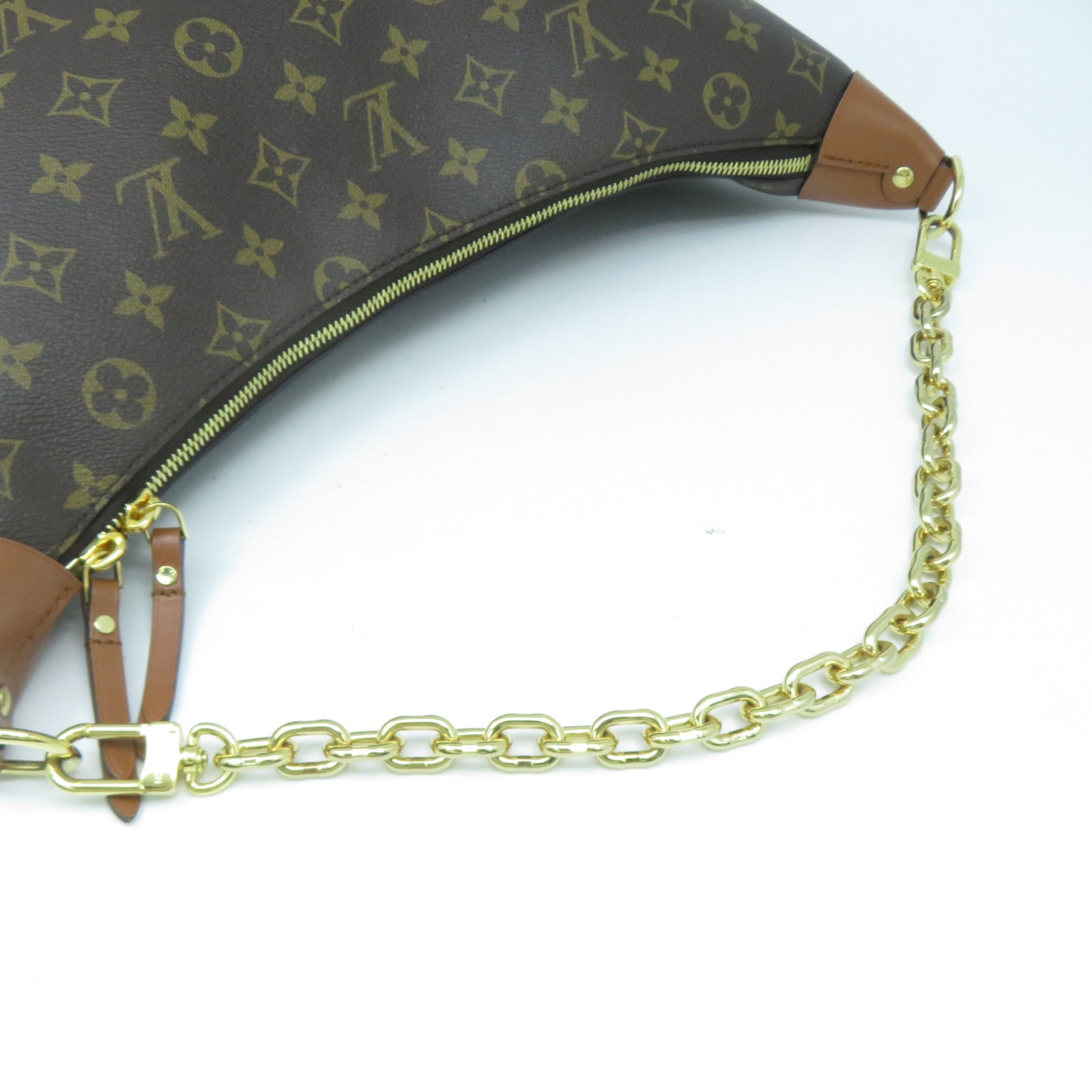 LOUIS VUITTON Monogram Reverse Loop Hobo金扣手挽肩背兩用袋啡色