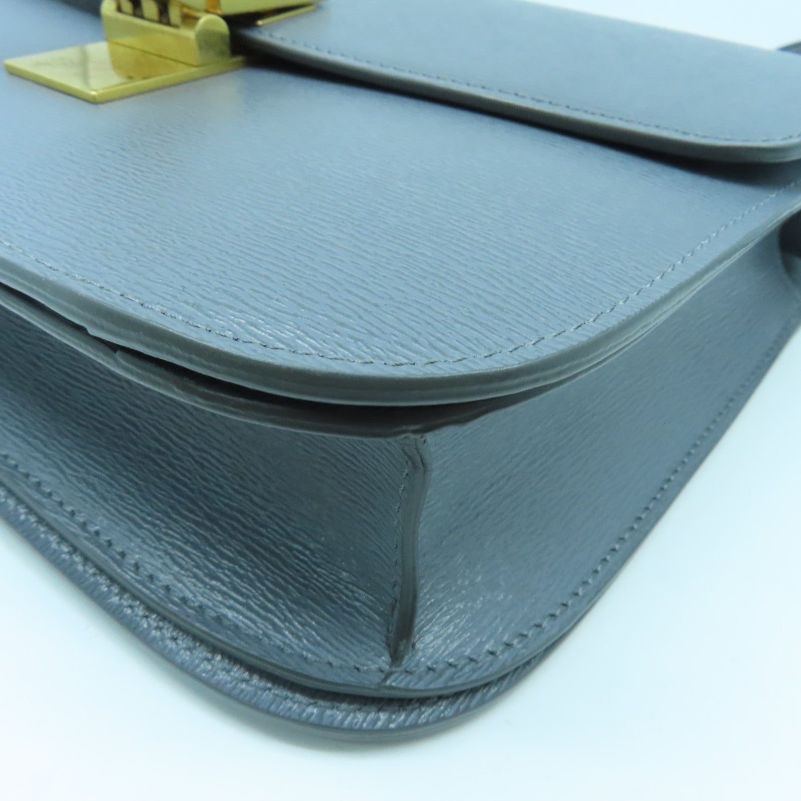 CELINE 牛皮皮革Classic Box肩背袋灰色