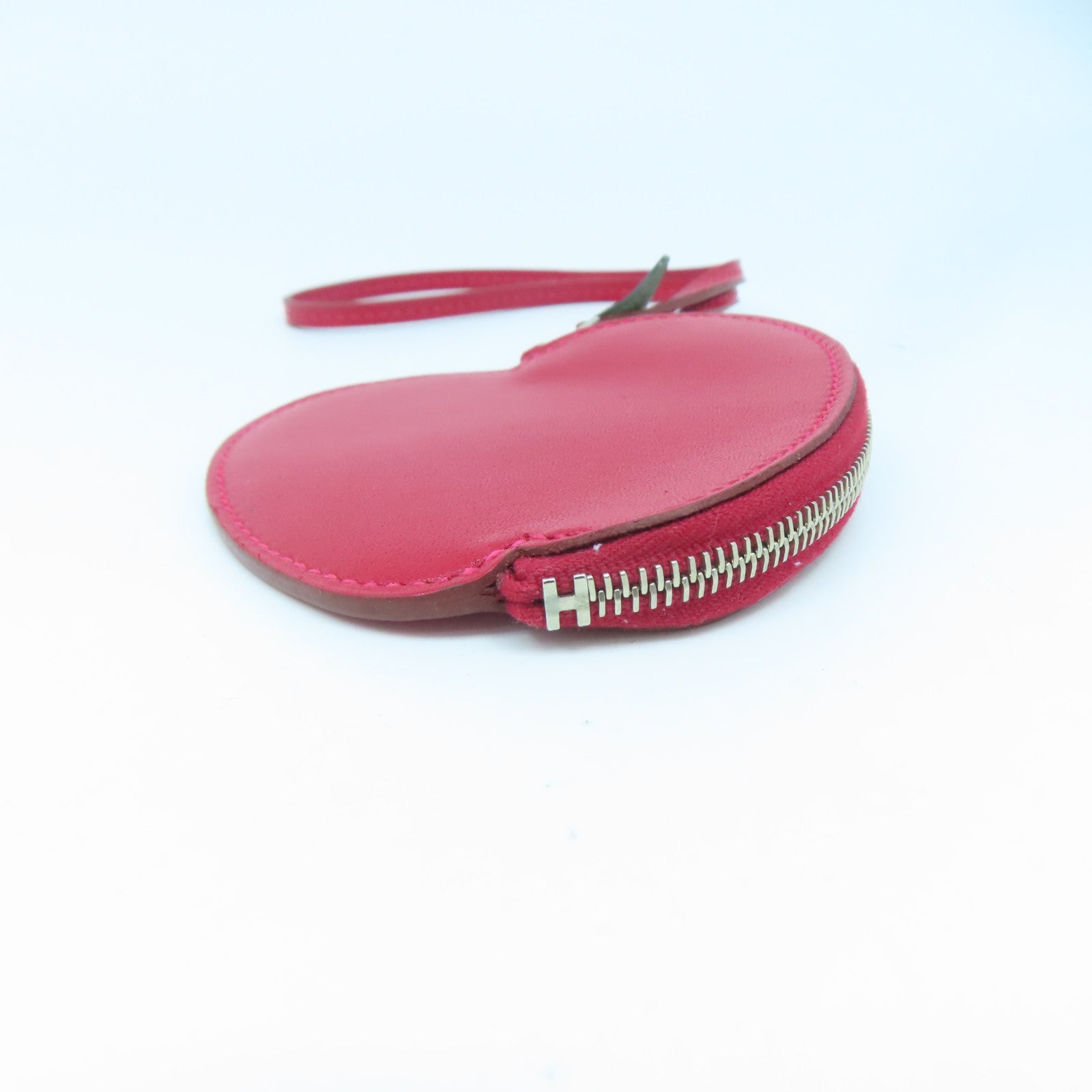 HERMES 皮革Tutti Frutti銀扣零錢包紅色