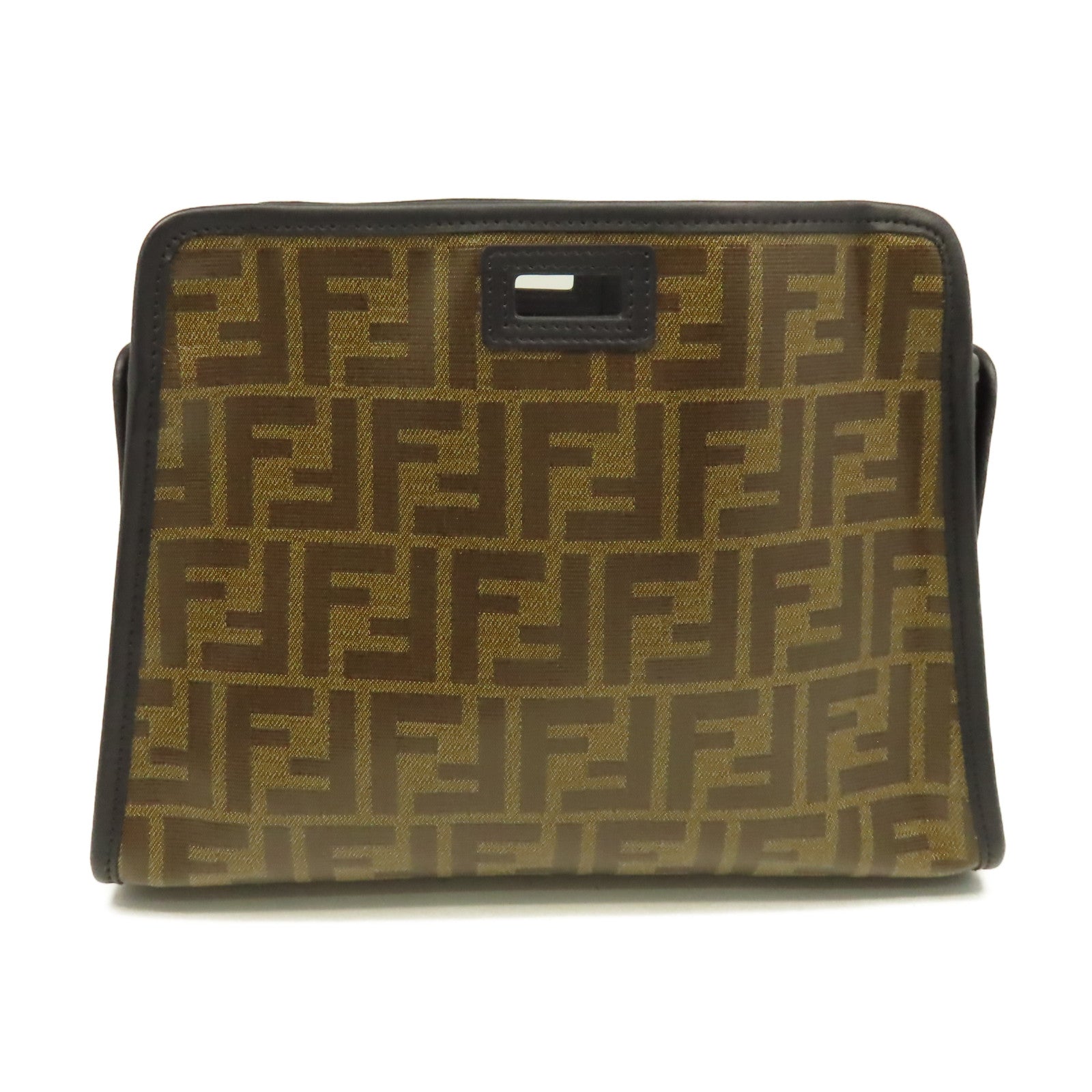 FENDI 塗層帆布Peekaboo Defender Cove Clutch Bag手拿包啡色