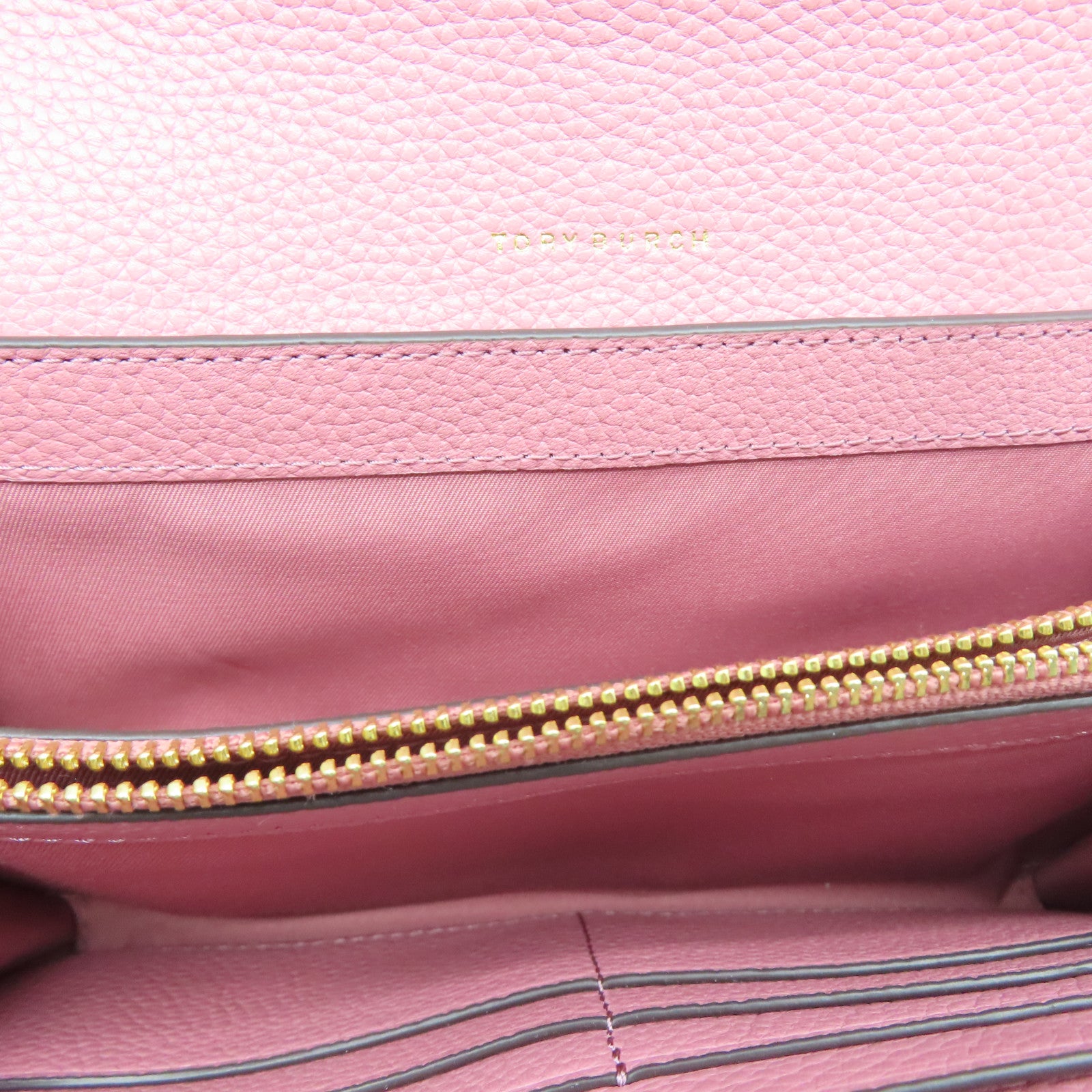 Tory Burch 【激減優惠】牛皮皮革Shoulder Bag金扣肩背袋粉紅色