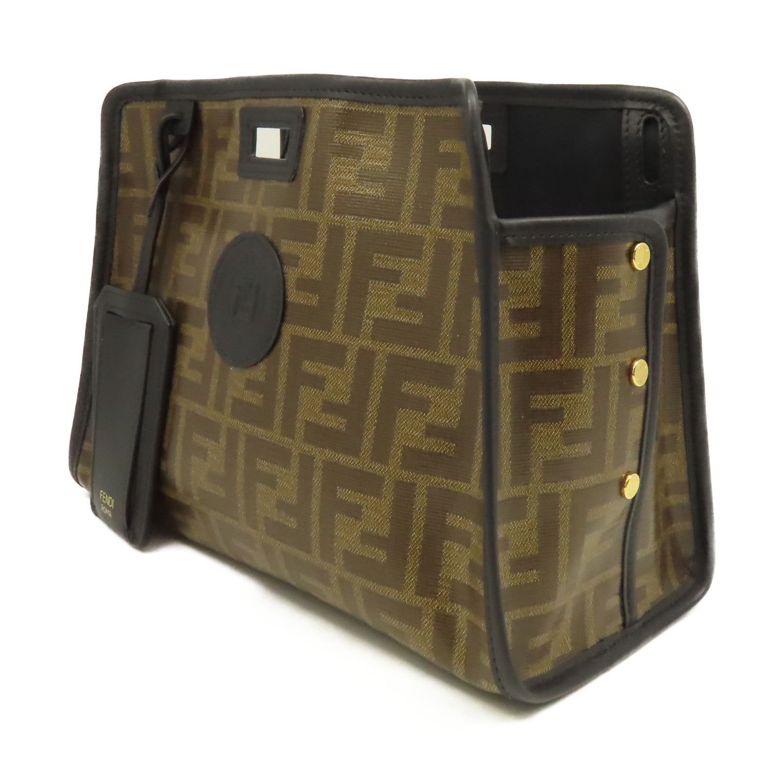 FENDI 塗層帆布Peekaboo Defender Cove Clutch Bag手拿包啡色