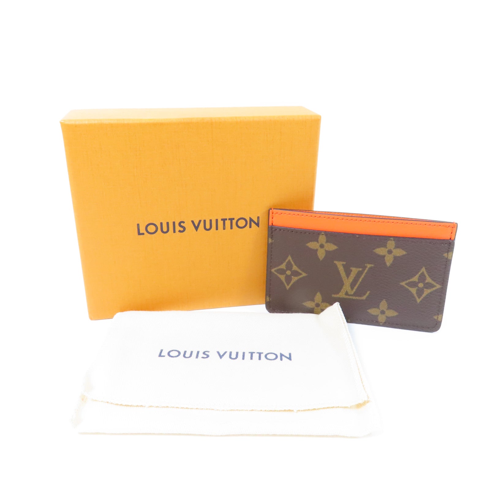 LOUIS VUITTON Monogram Macassar Card Case卡片套啡色/橙色