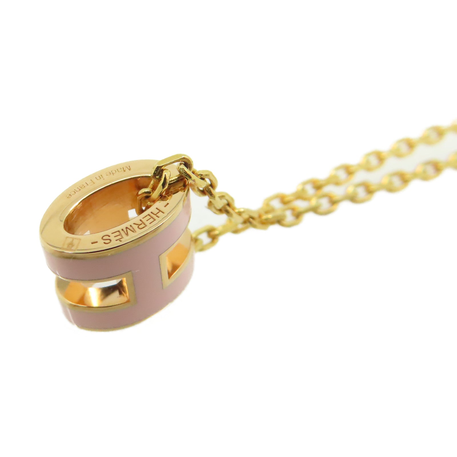 HERMES 金屬Mini Pop H Necklace項鏈粉紅色/金色
