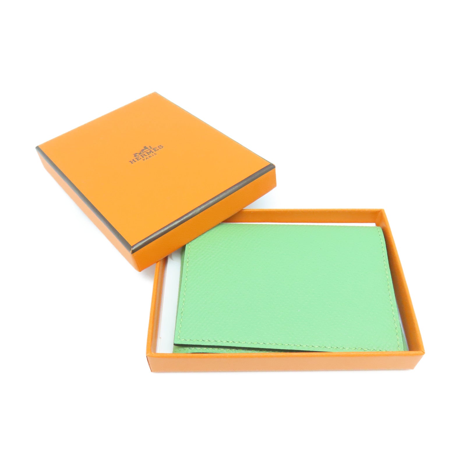 HERMES Epsom皮革Card Case卡片包Vert Criquet綠色