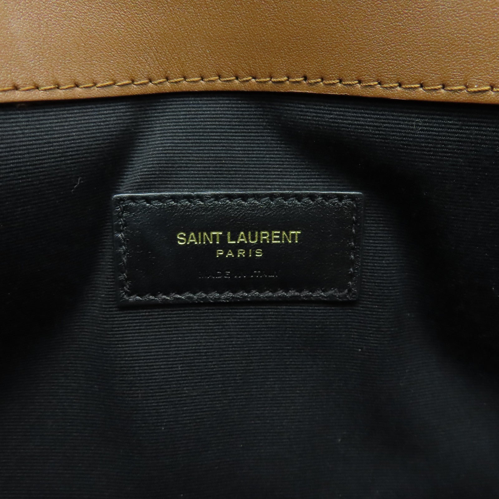 YVES SAINT LAURENT 帆布Clutch Bag金扣手拿包米色