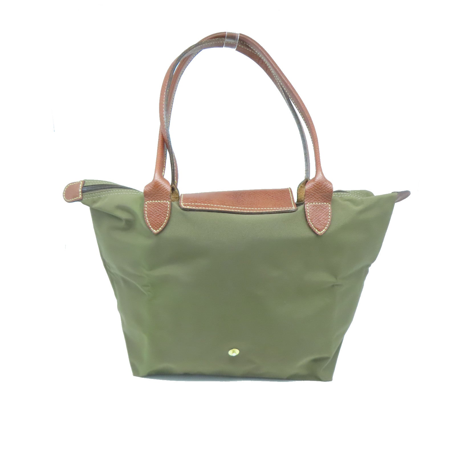 Longchamp 尼龍Shoulder Bag金扣肩背袋綠色/棕色