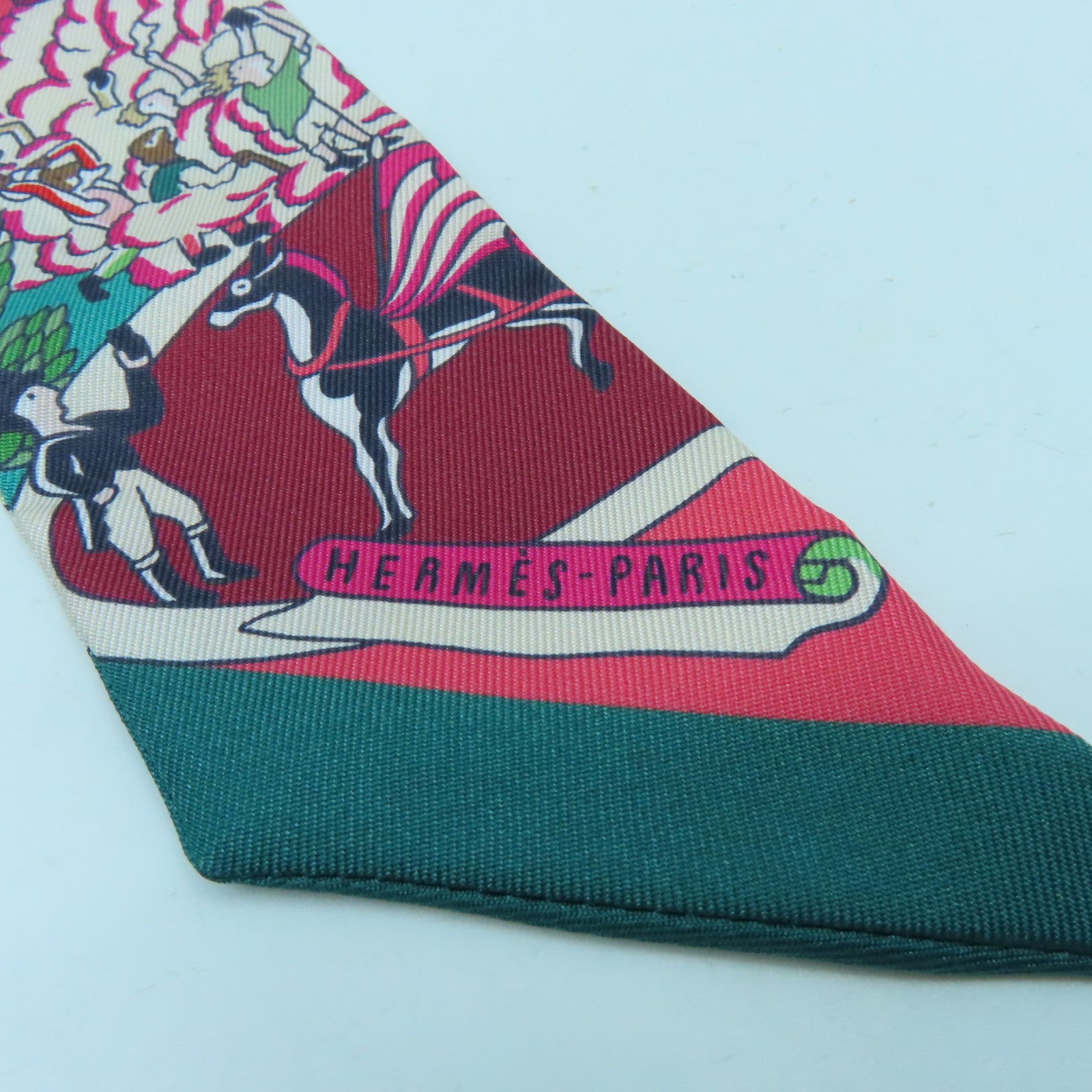 HERMES 絲質Twilly絲巾粉紅色/彩色