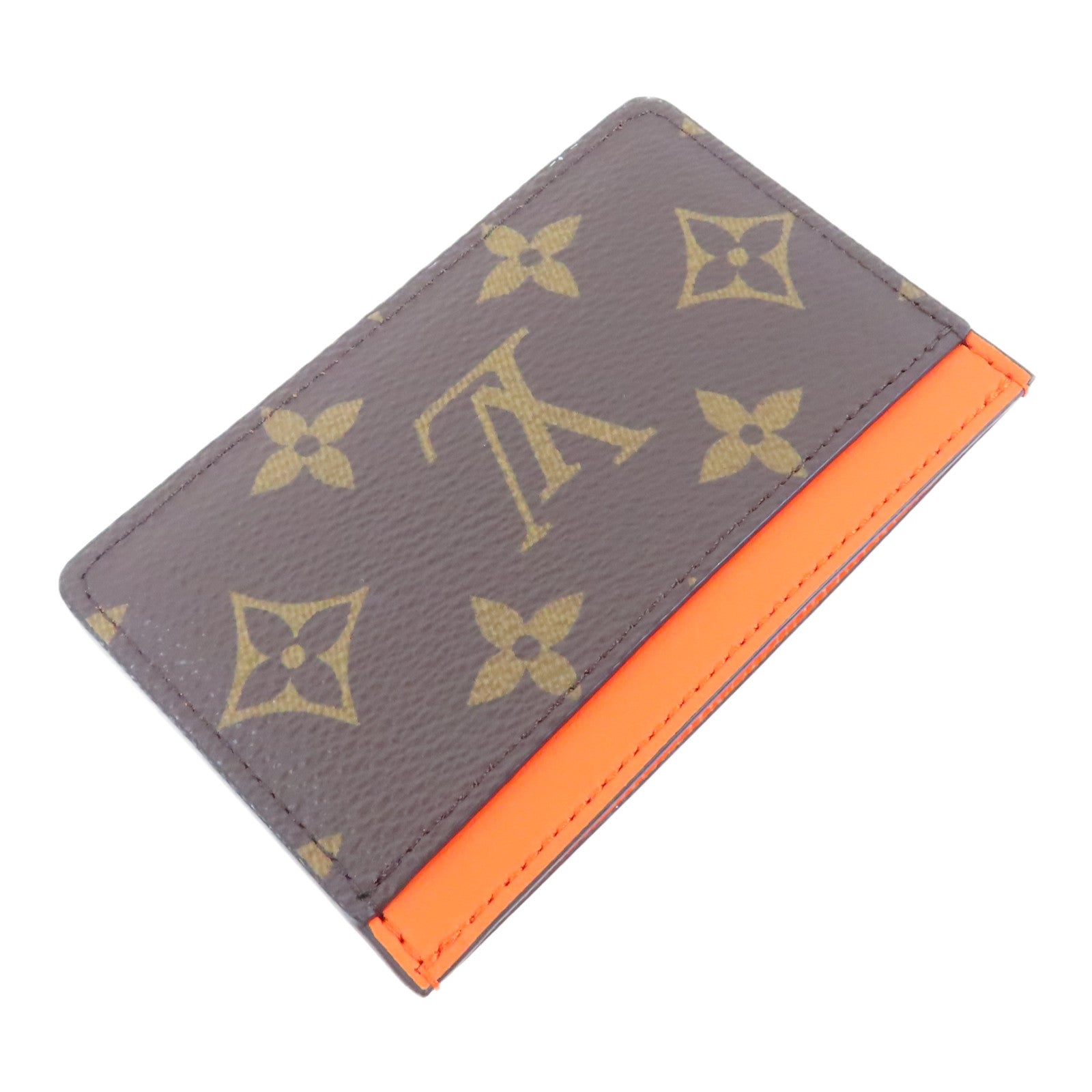 LOUIS VUITTON Monogram Macassar Card Case卡片套啡色/橙色