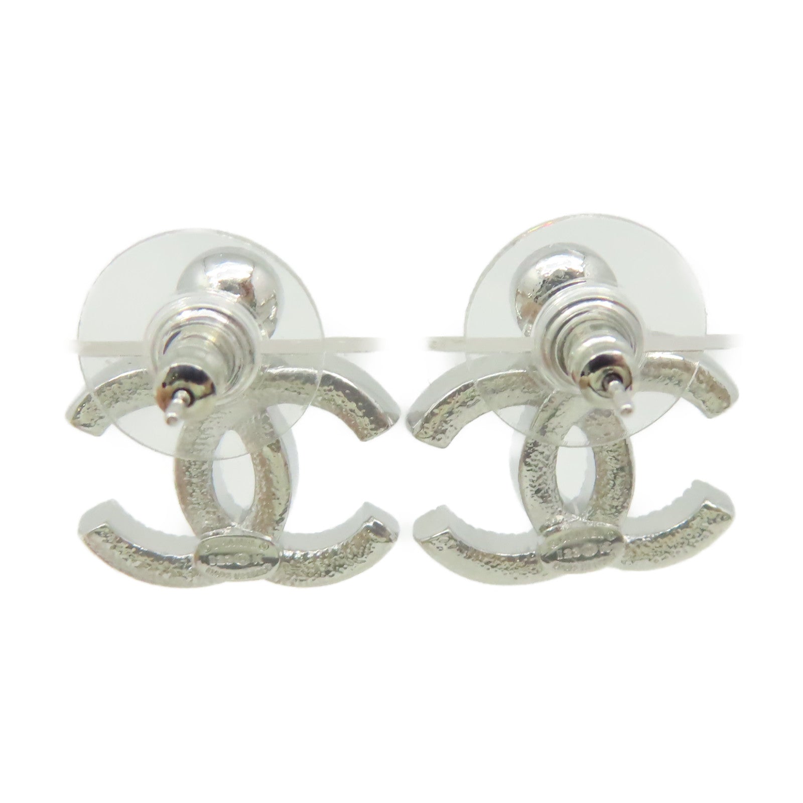 CHANEL 金屬CC Earrings耳環銀色