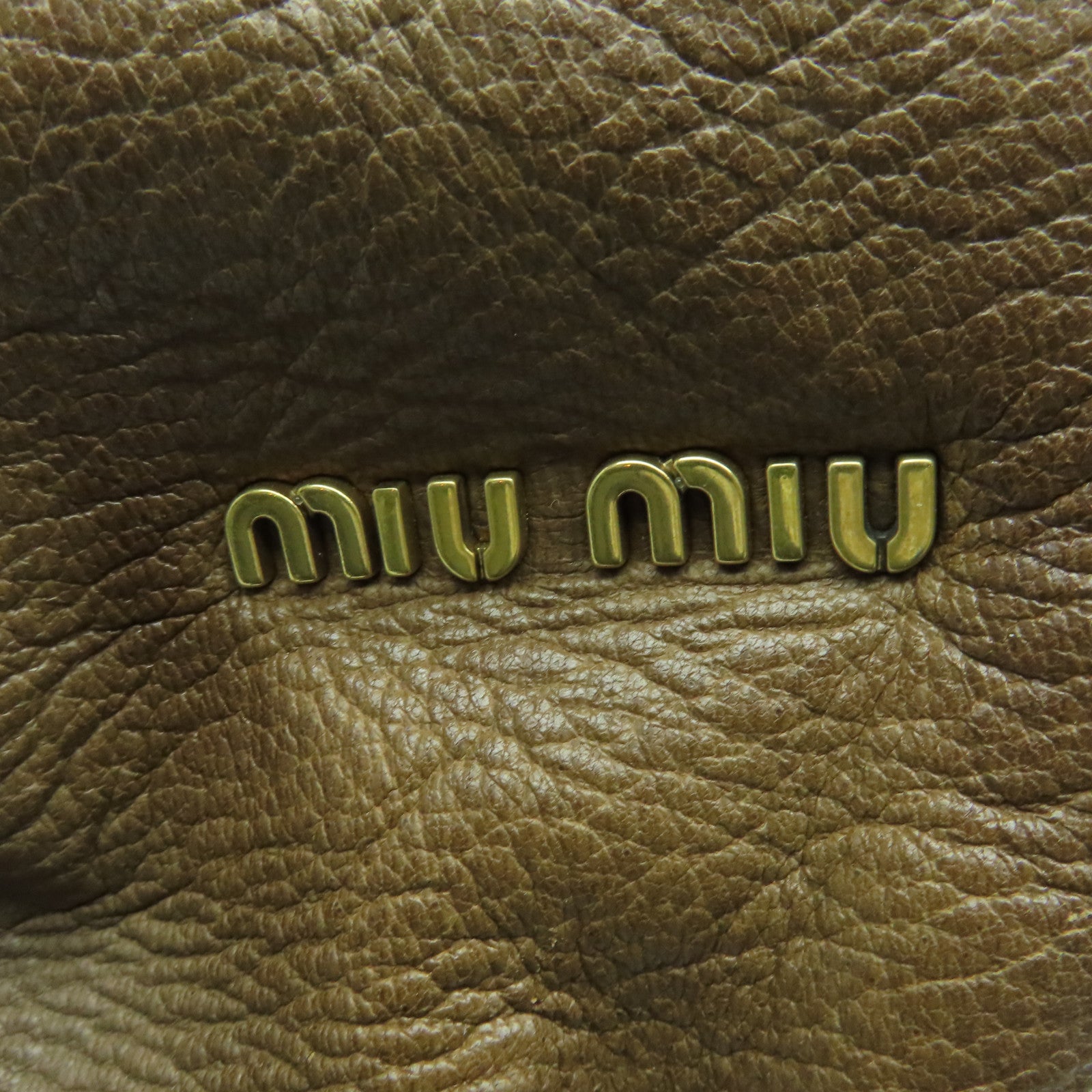 Miu Miu 牛皮皮革2 Way Shoulder Bag金扣手挽肩背兩用袋啡色
