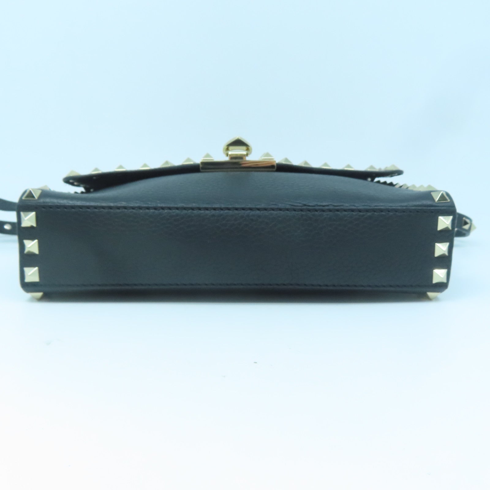 Valentino 牛皮皮革Rockstud Bag銀扣肩背袋黑色