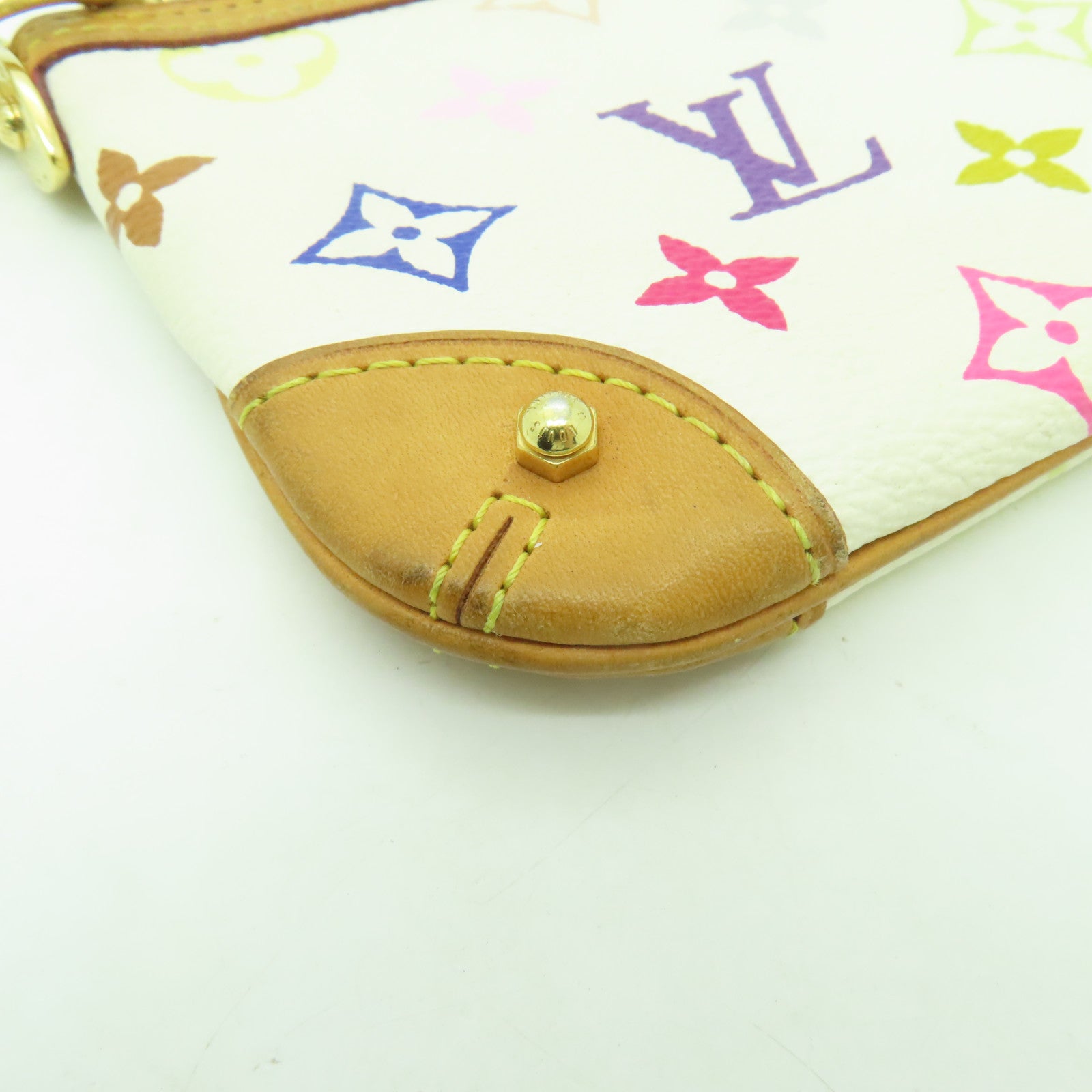 LOUIS VUITTON Monogram Multicolore Pochette Milla MM金扣鏈帶肩背袋白色/多色