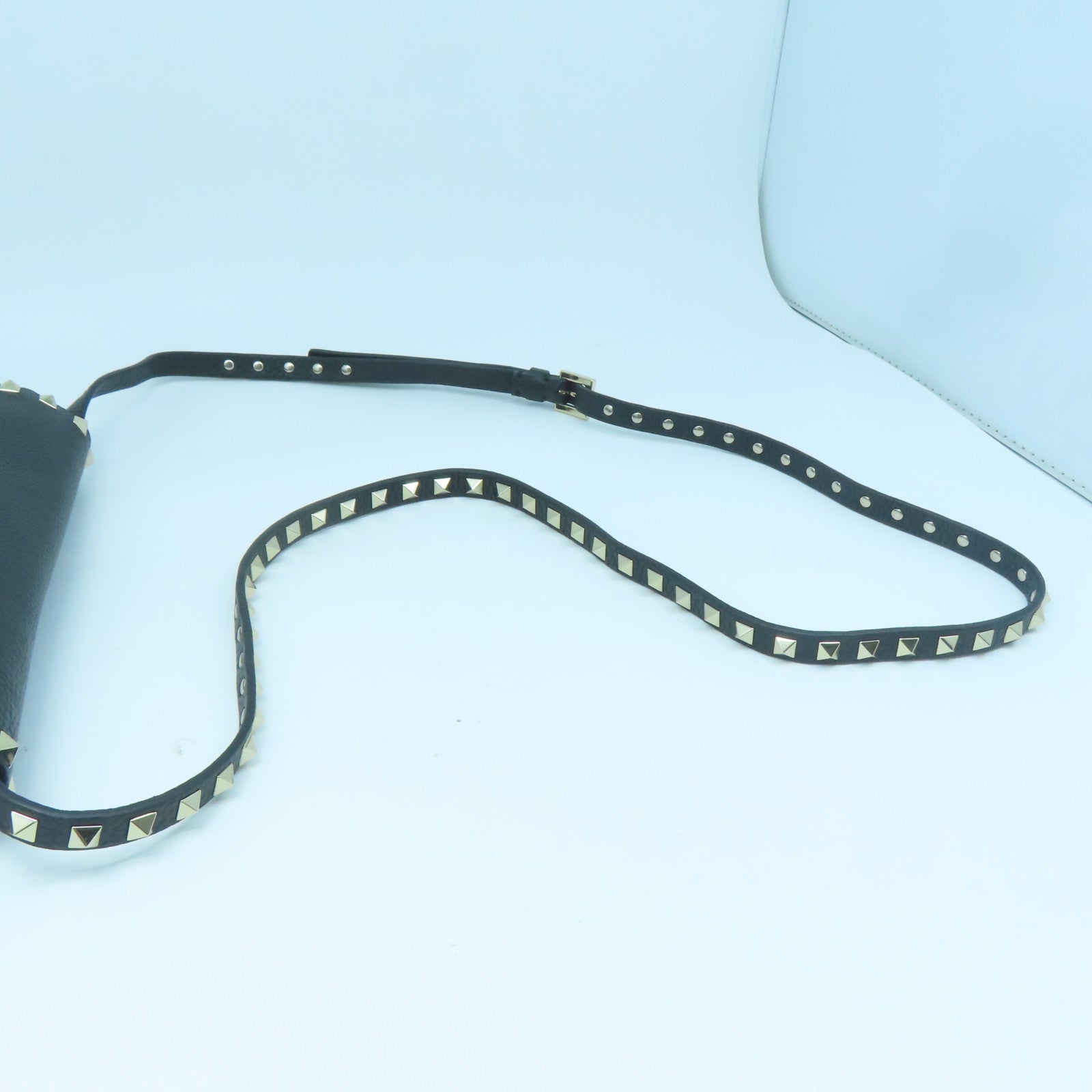 Valentino 牛皮皮革Rockstud Bag銀扣肩背袋黑色