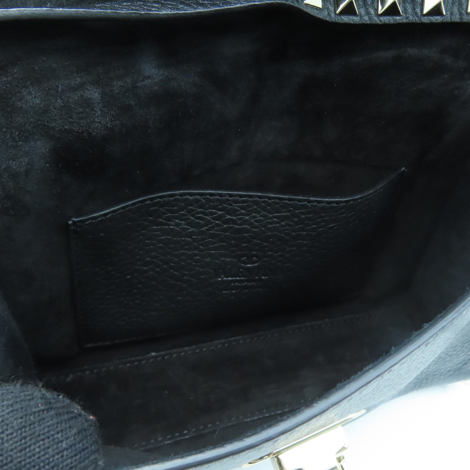 Valentino 牛皮皮革Rockstud Bag銀扣肩背袋黑色