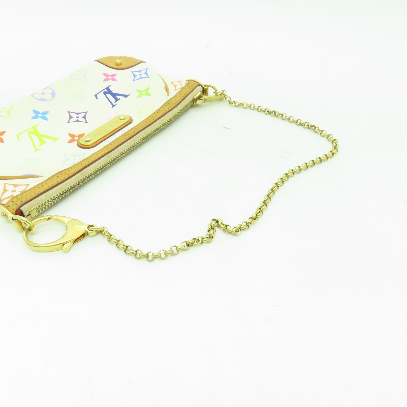 LOUIS VUITTON Monogram Multicolore Pochette Milla MM金扣鏈帶肩背袋白色/多色