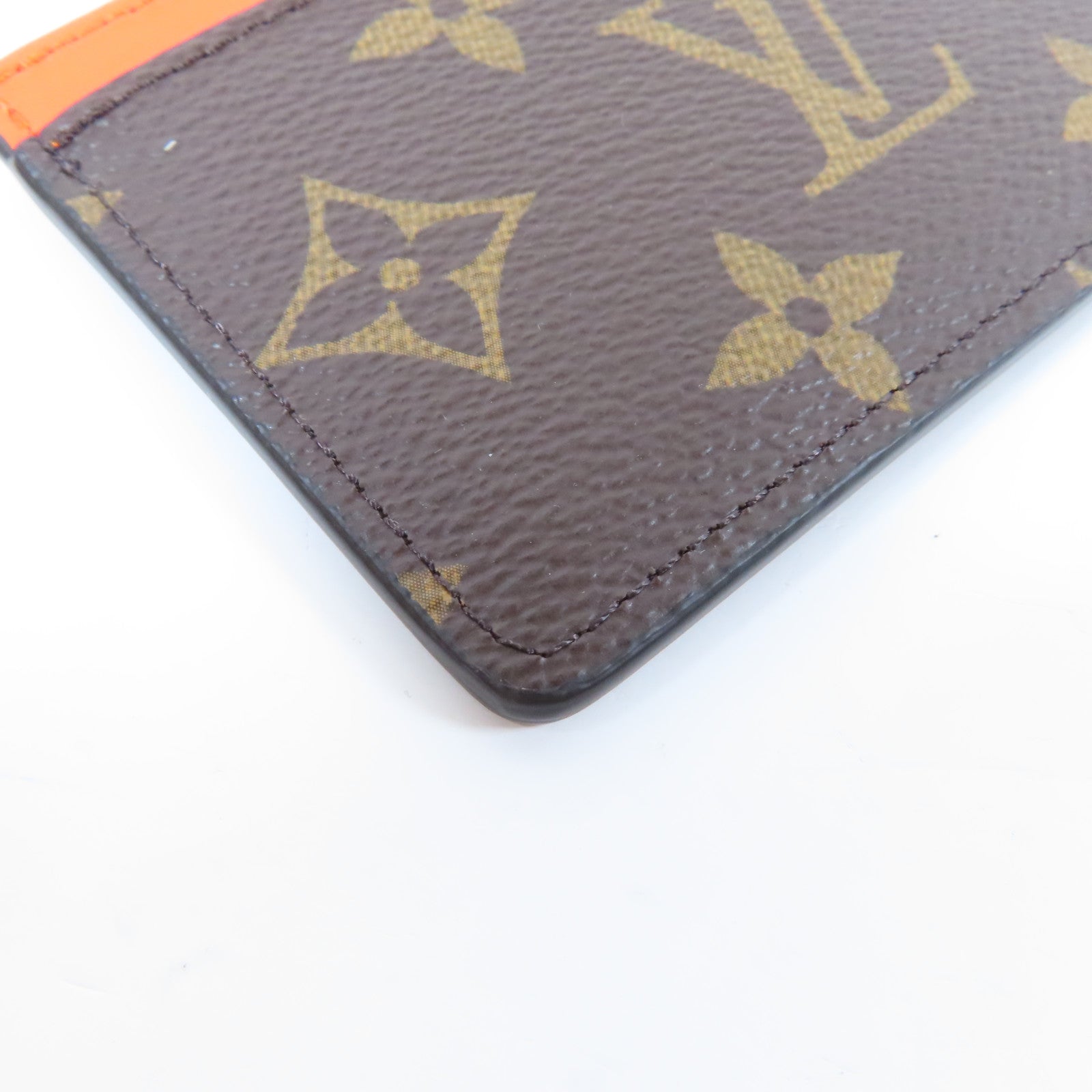 LOUIS VUITTON Monogram Macassar Card Case卡片套啡色/橙色