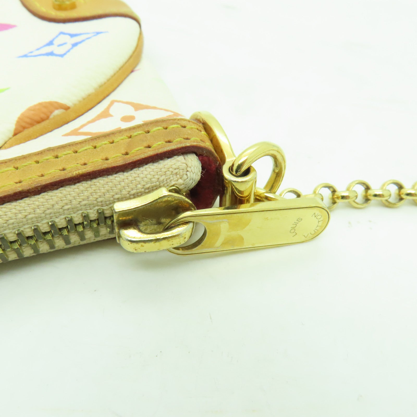 LOUIS VUITTON Monogram Multicolore Pochette Milla MM金扣鏈帶肩背袋白色/多色