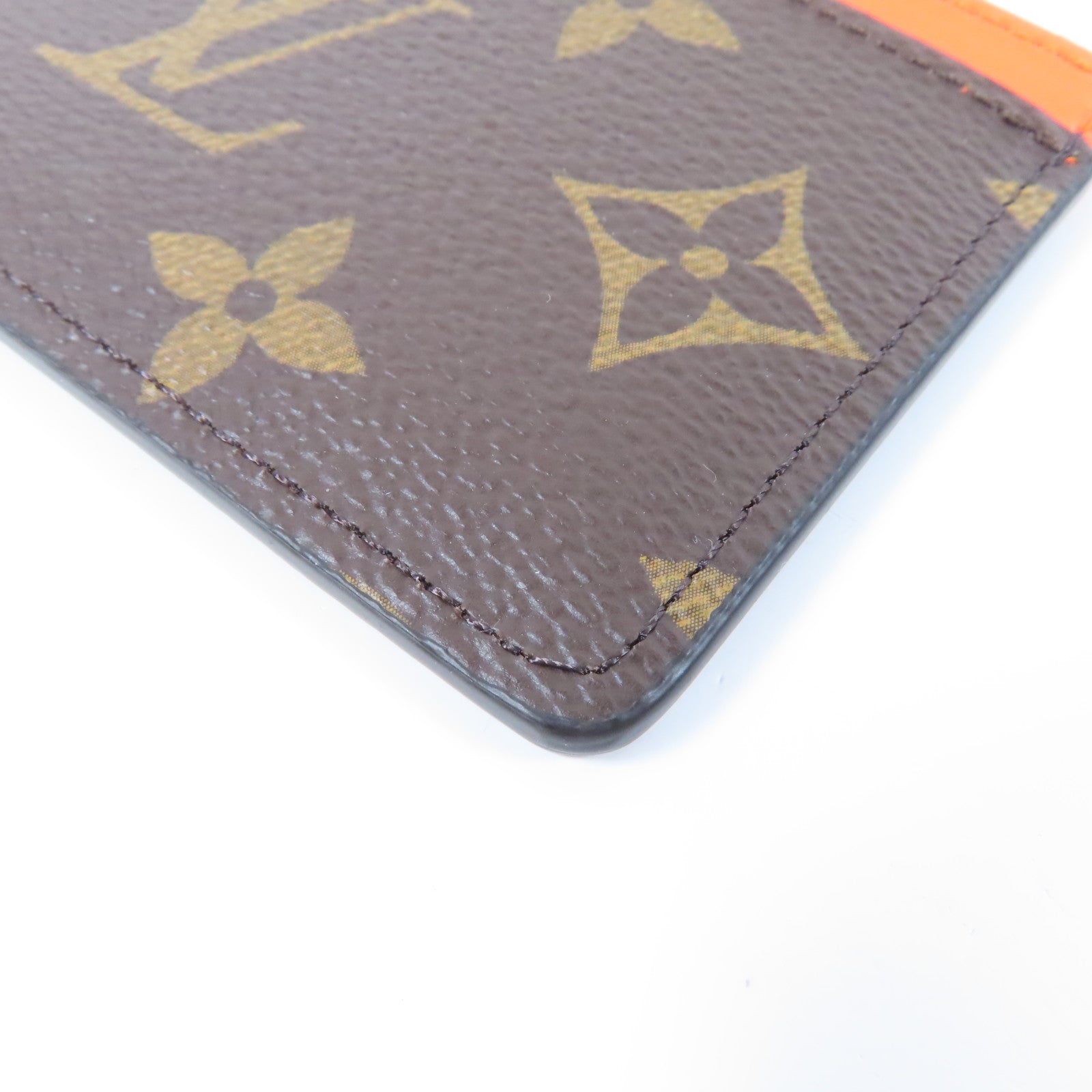 LOUIS VUITTON Monogram Macassar Card Case卡片套啡色/橙色