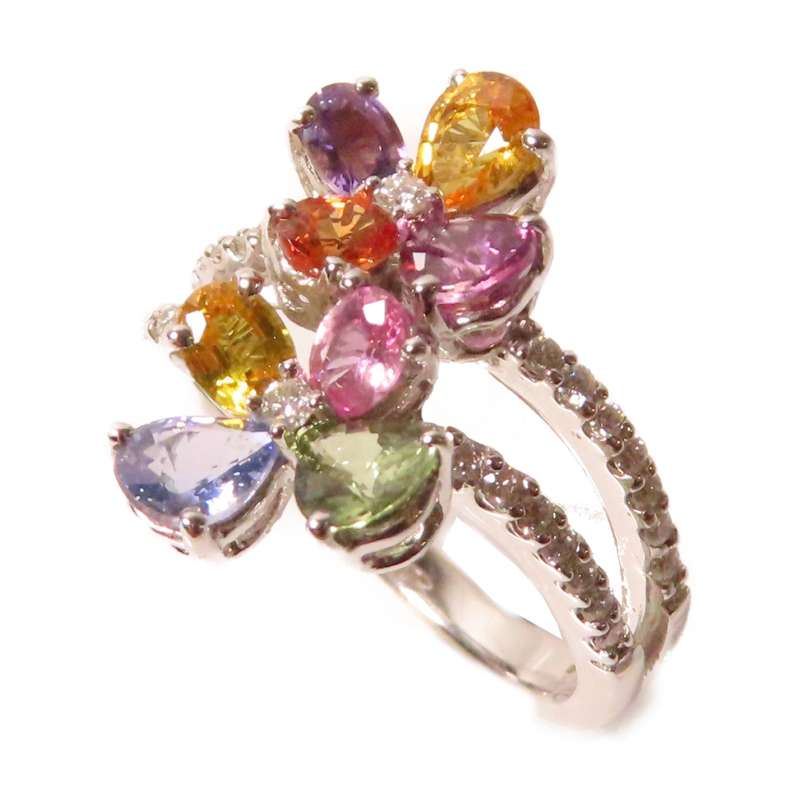 JEWELRY 18K白金/彩色寶石Color Stone Ring戒指US#5.5