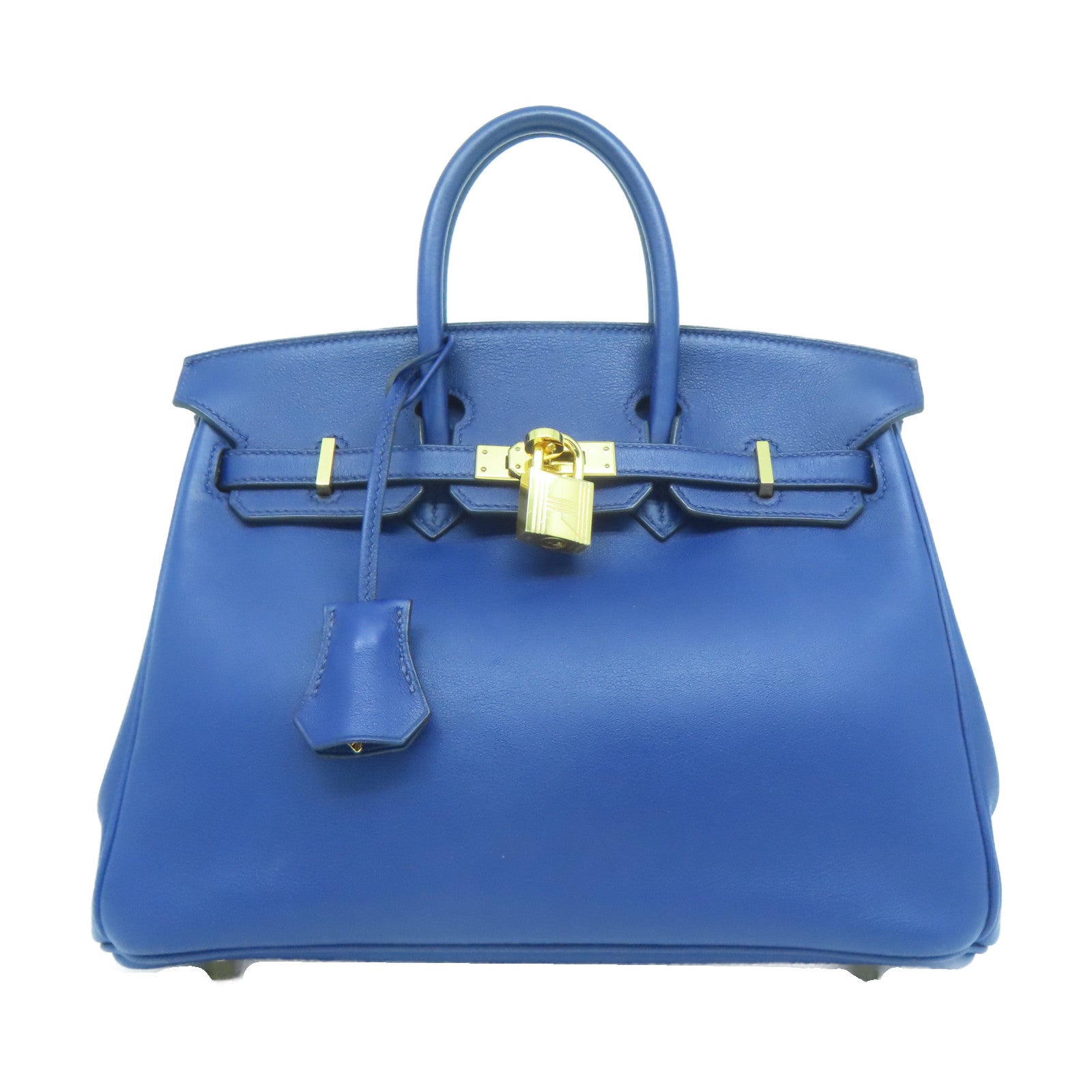 HERMES Swift皮革Birkin 25金扣手挽袋藍色