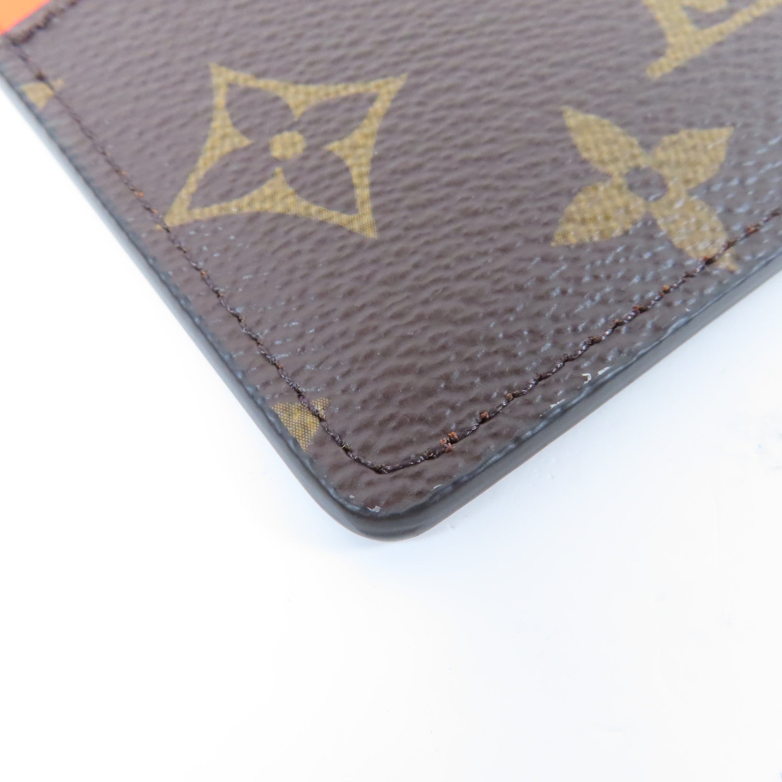 LOUIS VUITTON Monogram Macassar Card Case卡片套啡色/橙色