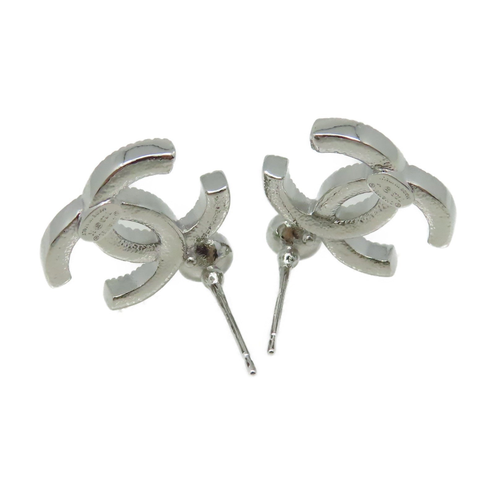 CHANEL 金屬CC Earrings耳環銀色