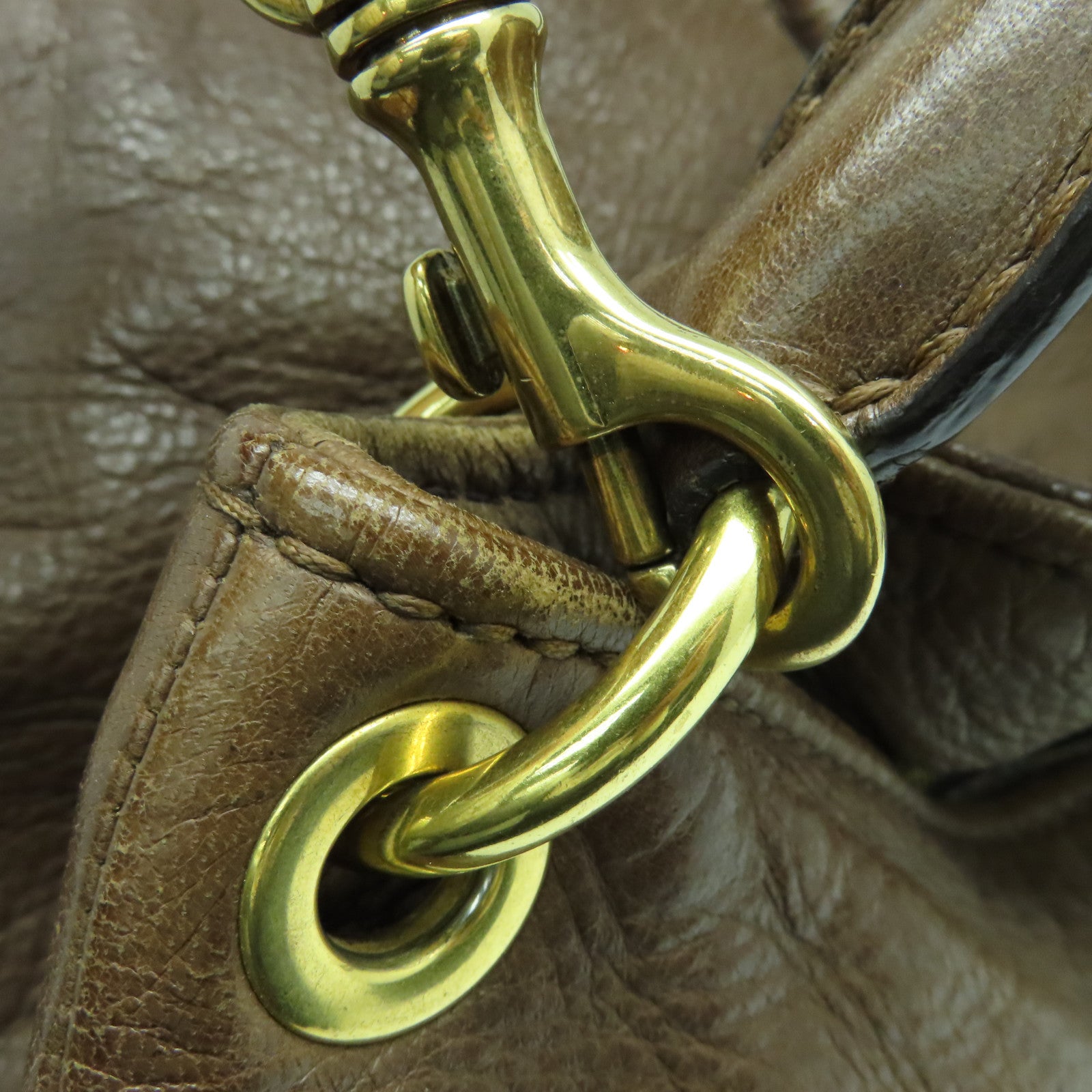 Miu Miu 牛皮皮革2 Way Shoulder Bag金扣手挽肩背兩用袋啡色