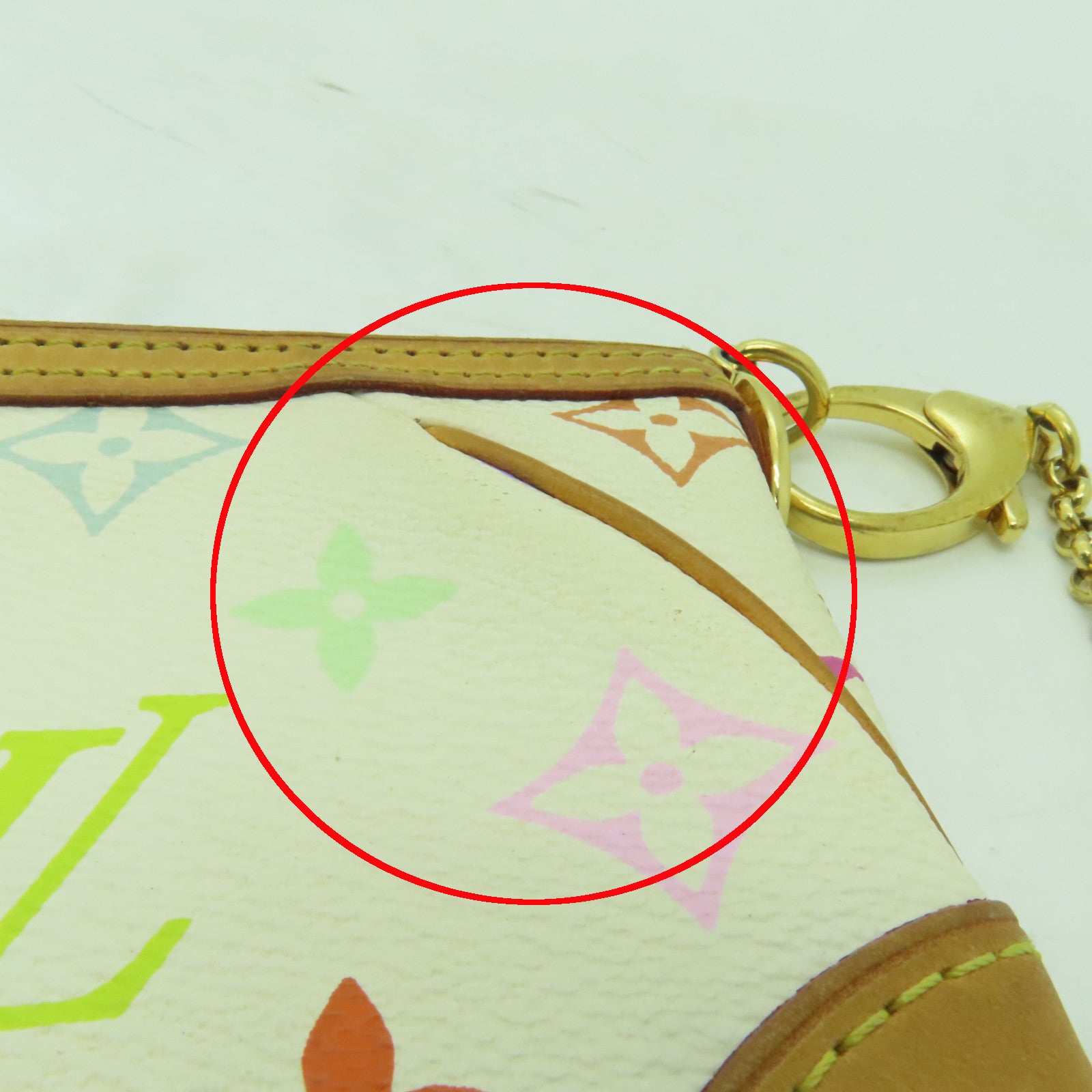 LOUIS VUITTON Monogram Multicolore Pochette Milla MM金扣鏈帶肩背袋白色/多色