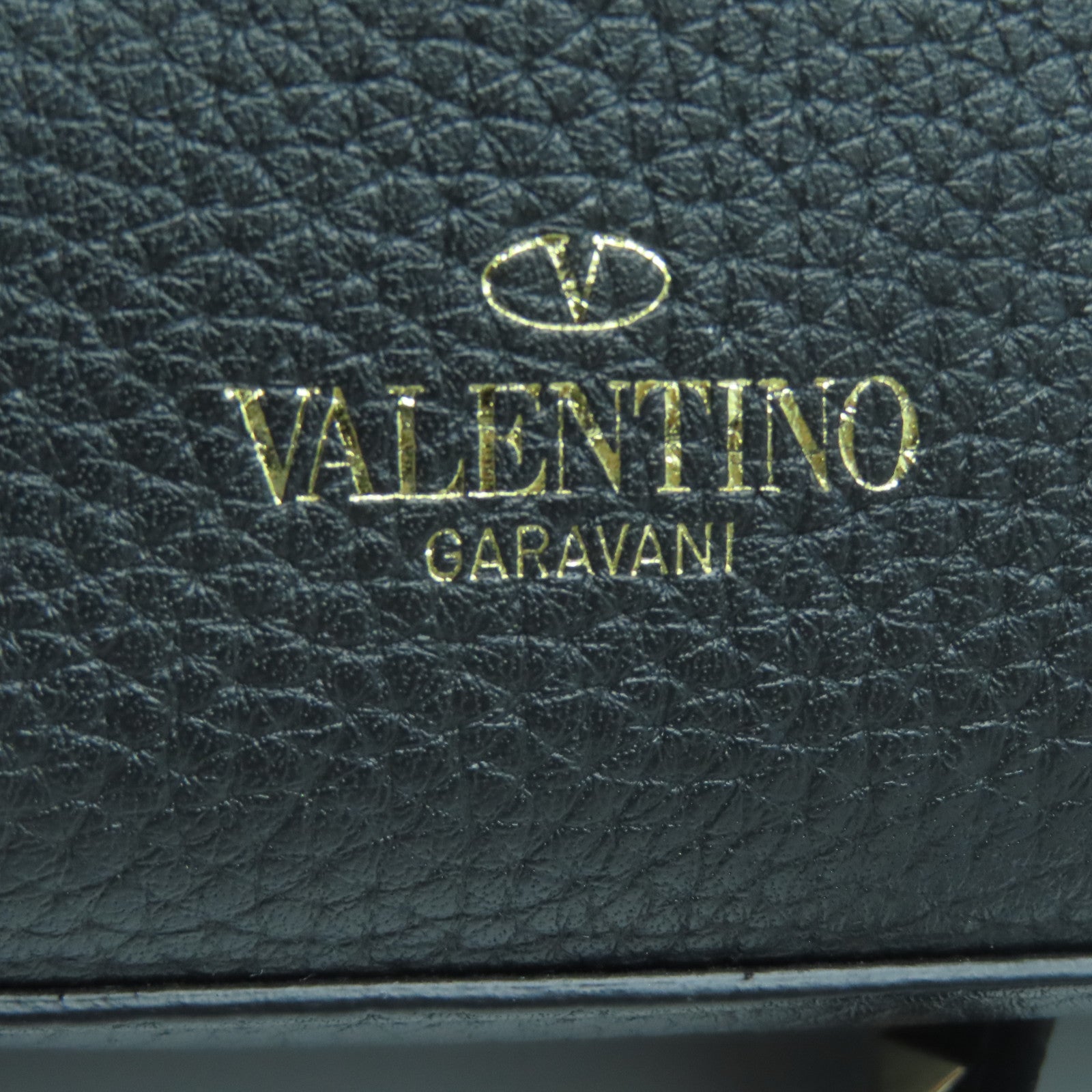 Valentino 牛皮皮革Rockstud Bag銀扣肩背袋黑色