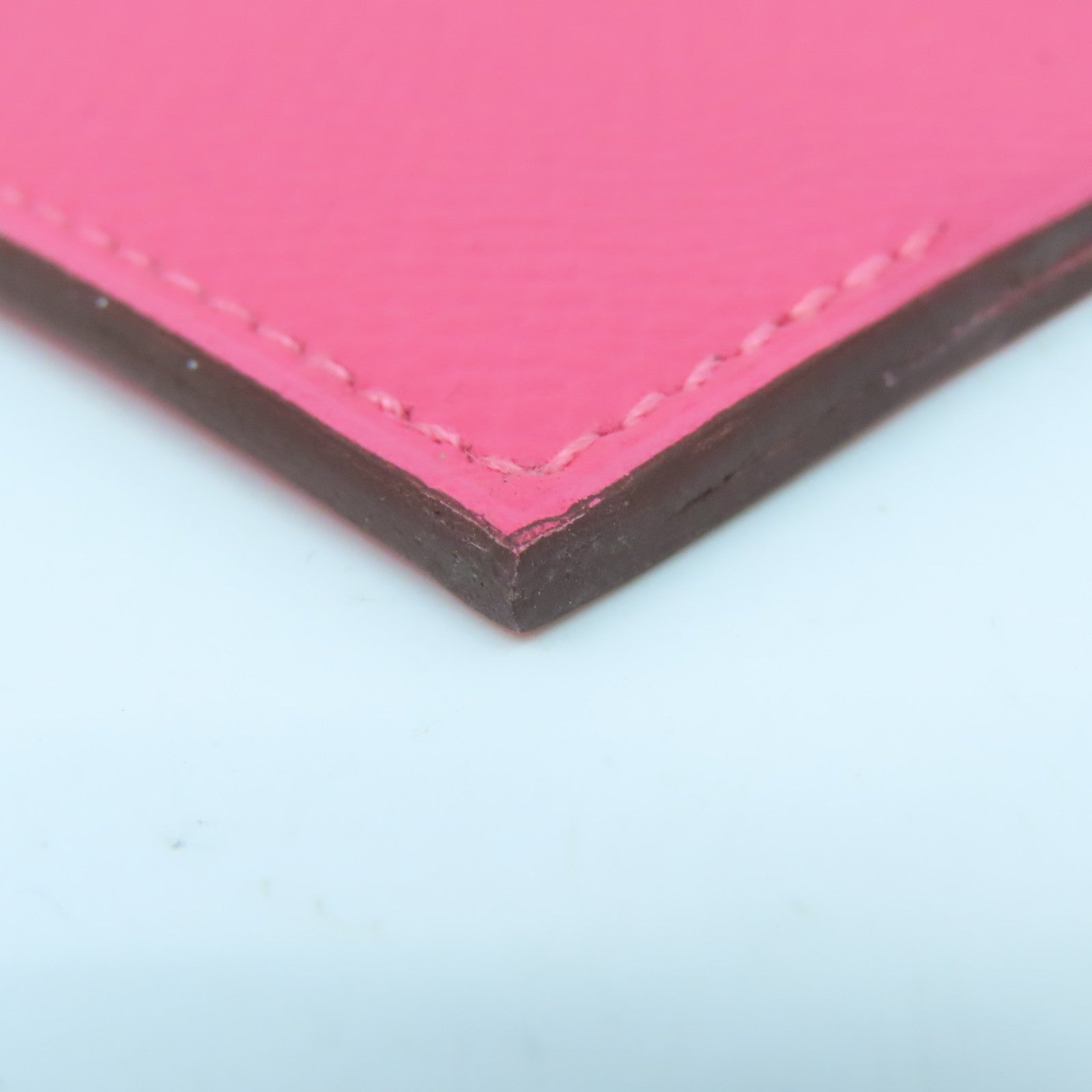 HERMES Epsom皮革Passport Case銀扣護照套粉紅色