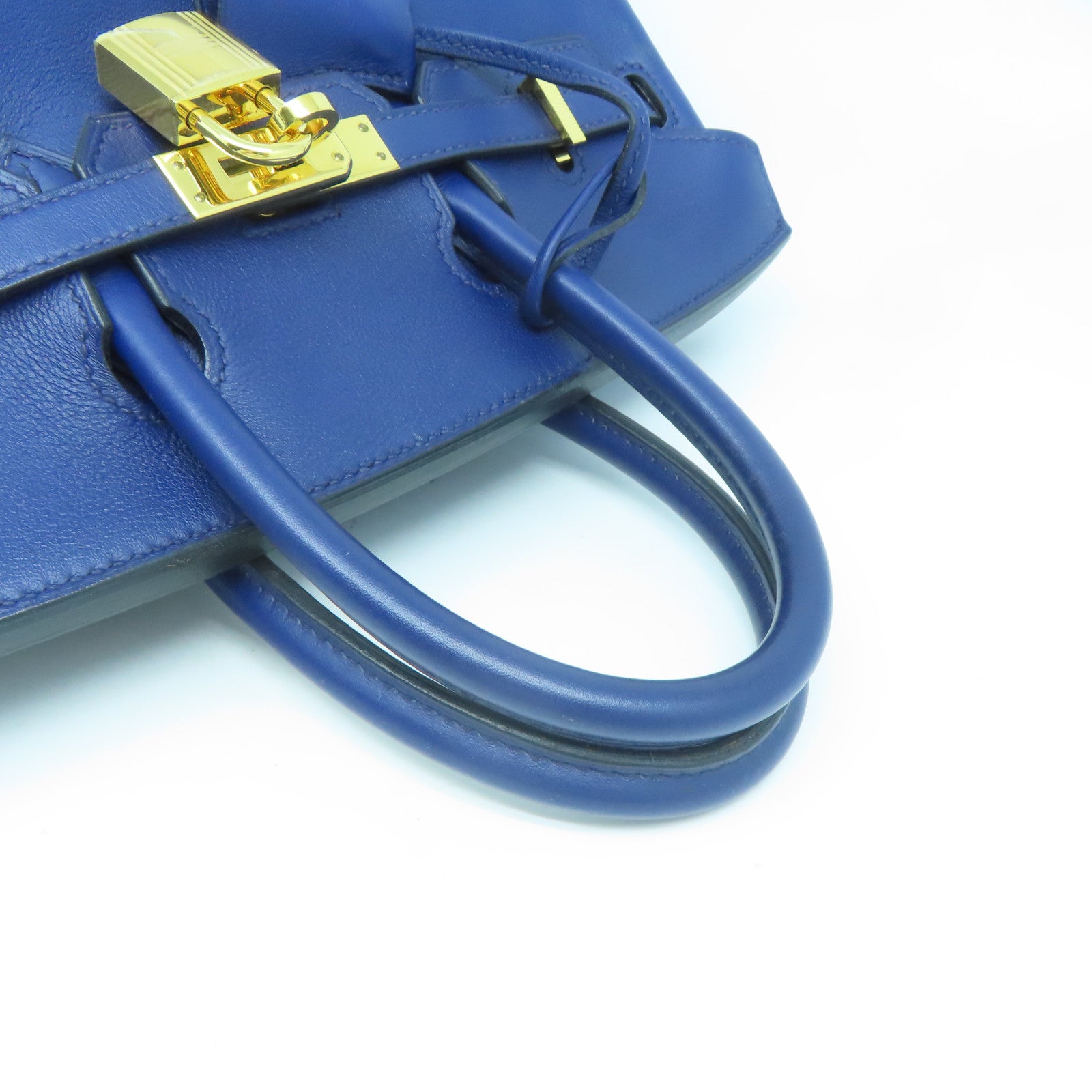 HERMES Swift皮革Birkin 25金扣手挽袋藍色