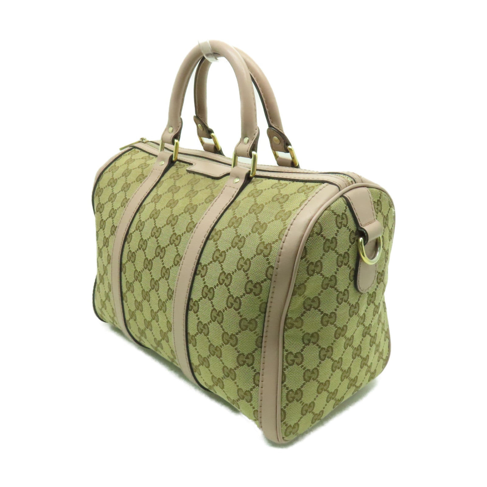 GUCCI 帆布2way Shoulder Bag金扣手挽肩背兩用袋米色/粉紅色