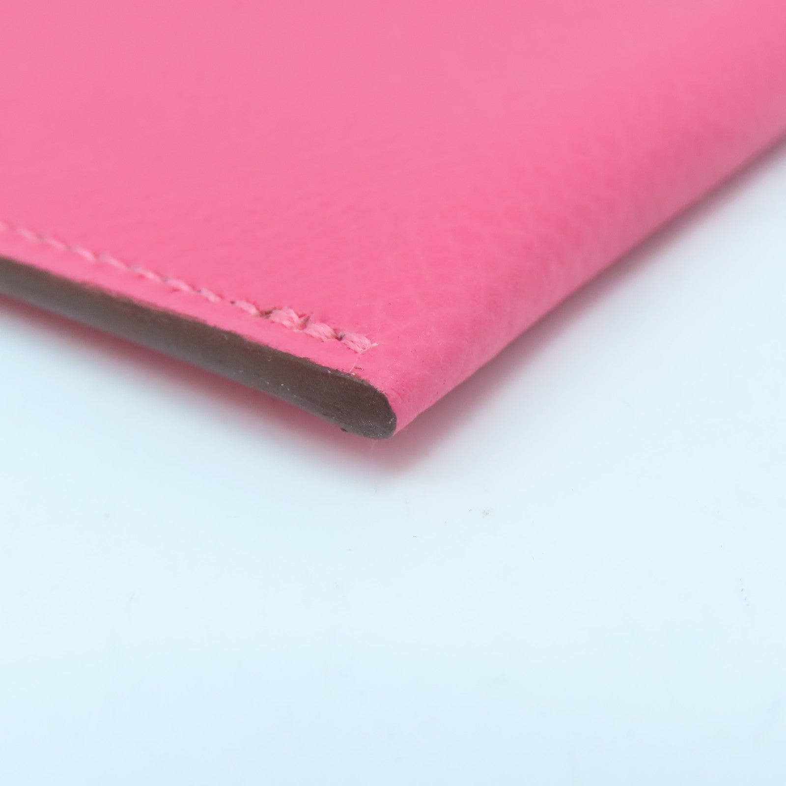 HERMES Epsom皮革Passport Case銀扣護照套粉紅色