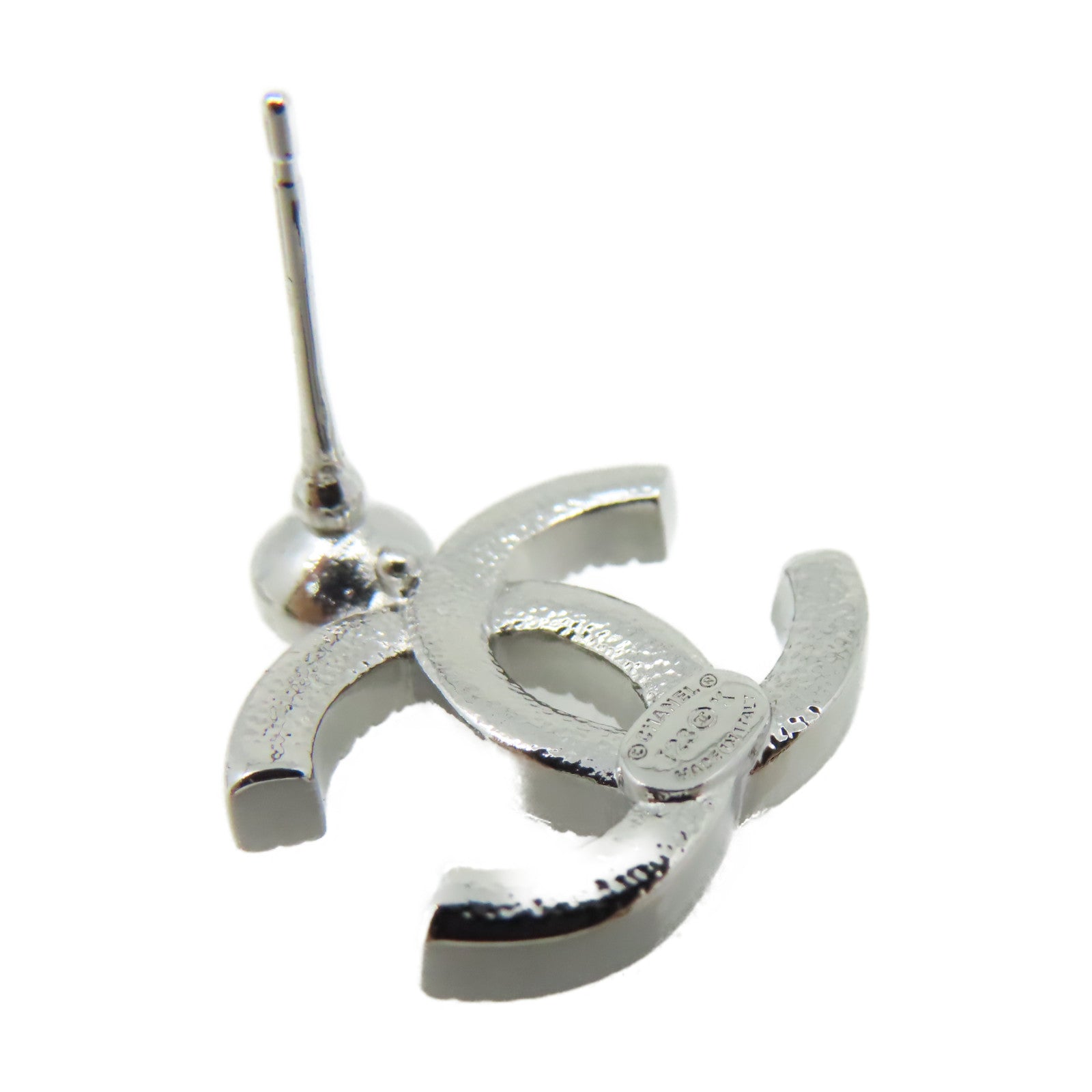 CHANEL 金屬CC Earrings耳環銀色
