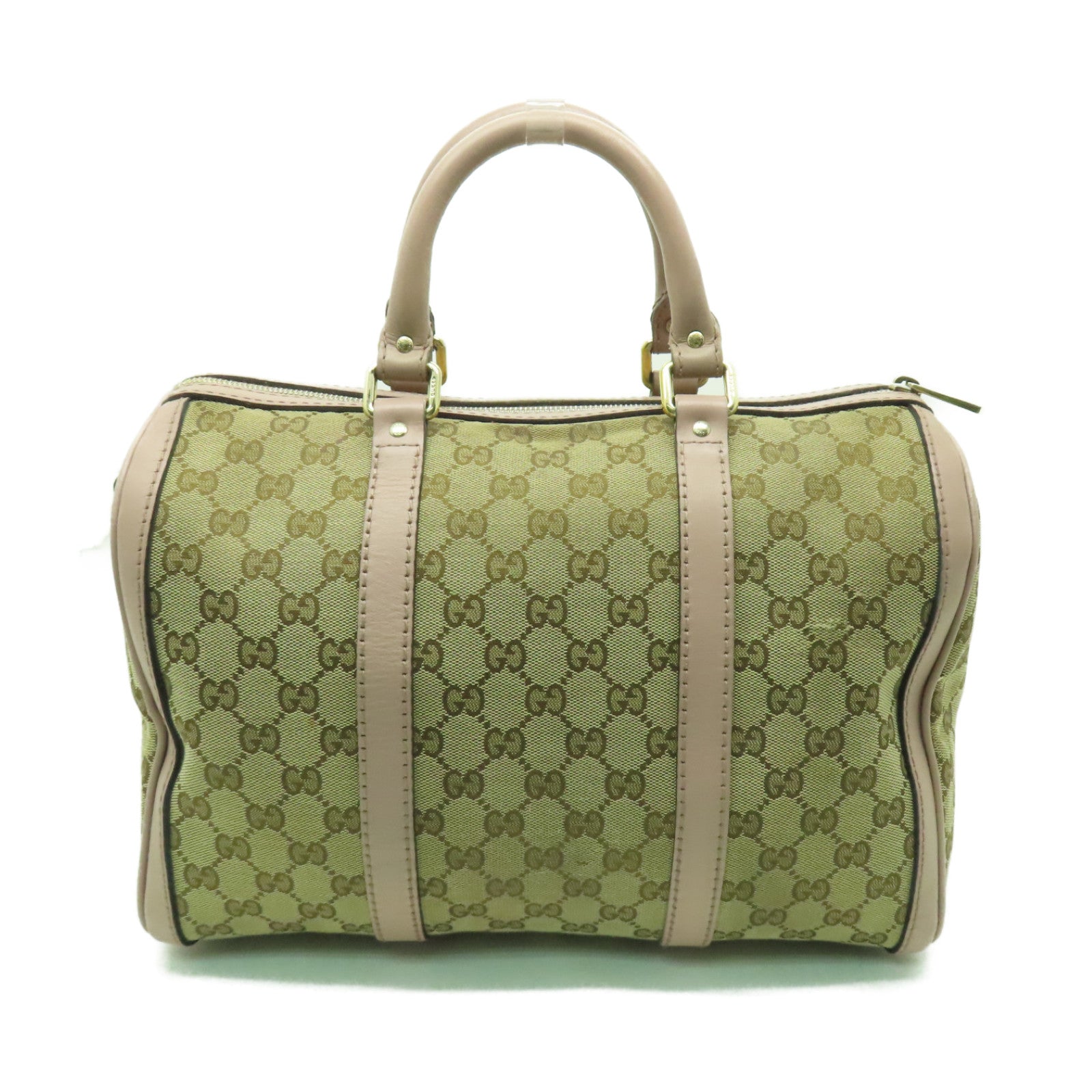 GUCCI 帆布2way Shoulder Bag金扣手挽肩背兩用袋米色/粉紅色