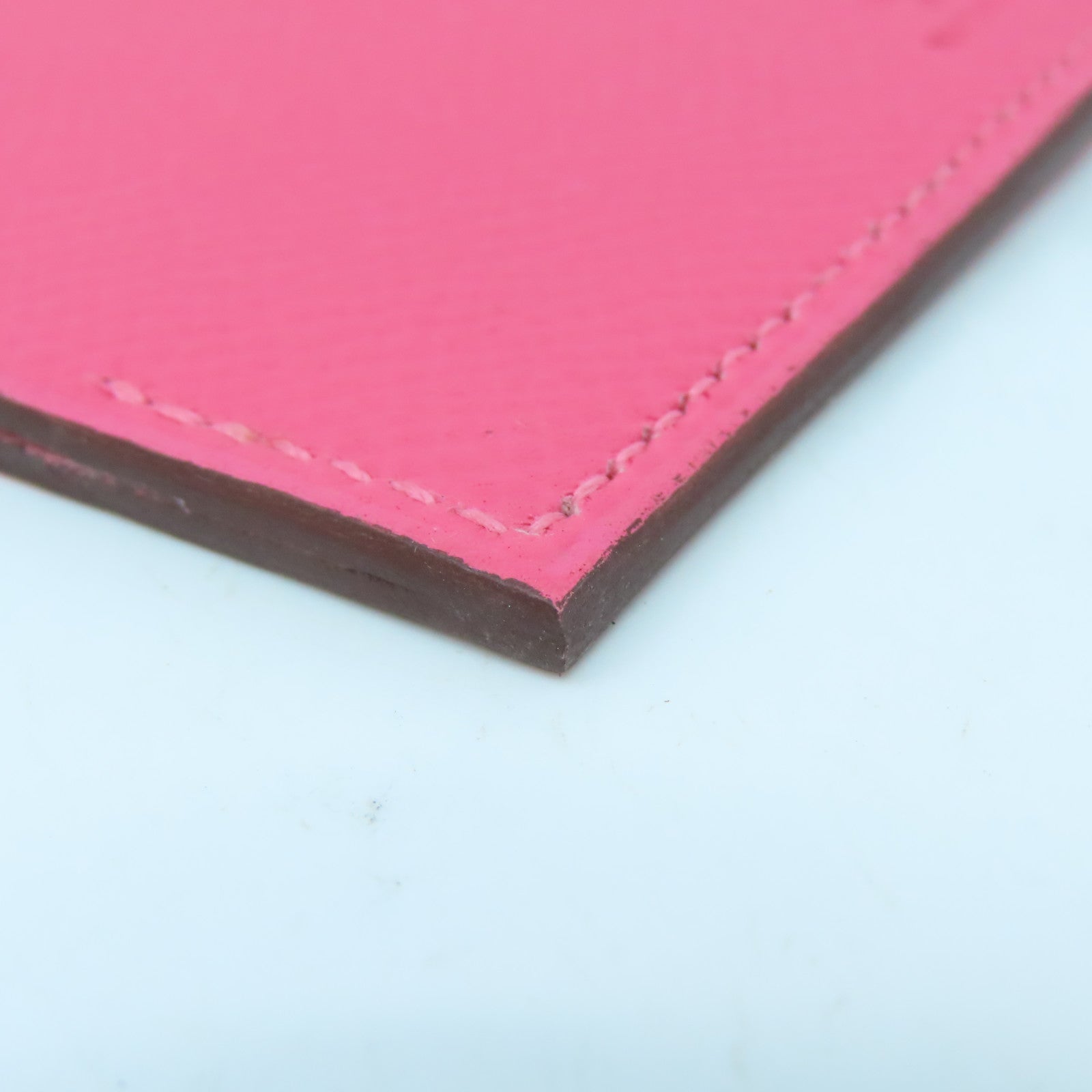 HERMES Epsom皮革Passport Case銀扣護照套粉紅色