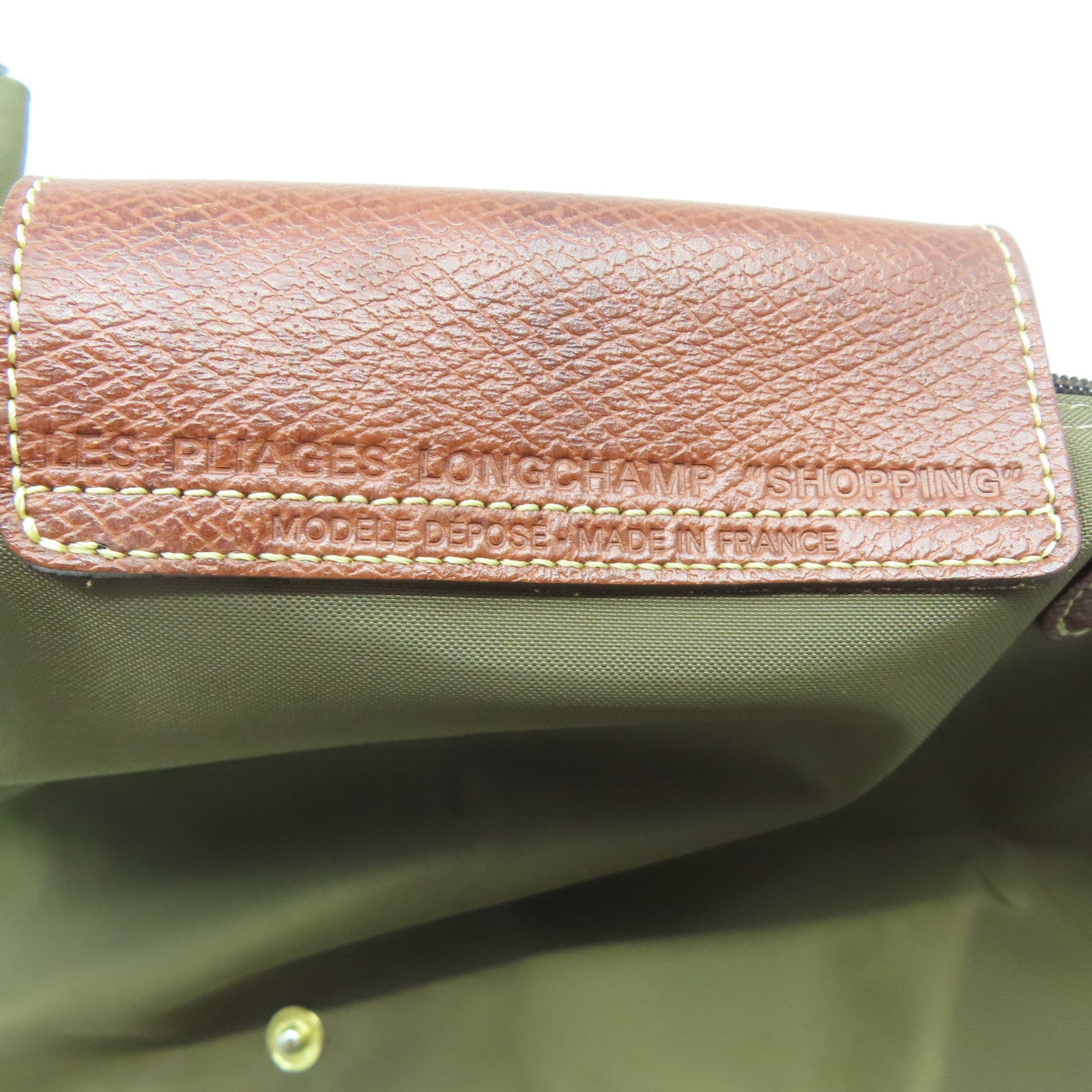Longchamp 尼龍Shoulder Bag金扣肩背袋綠色/棕色