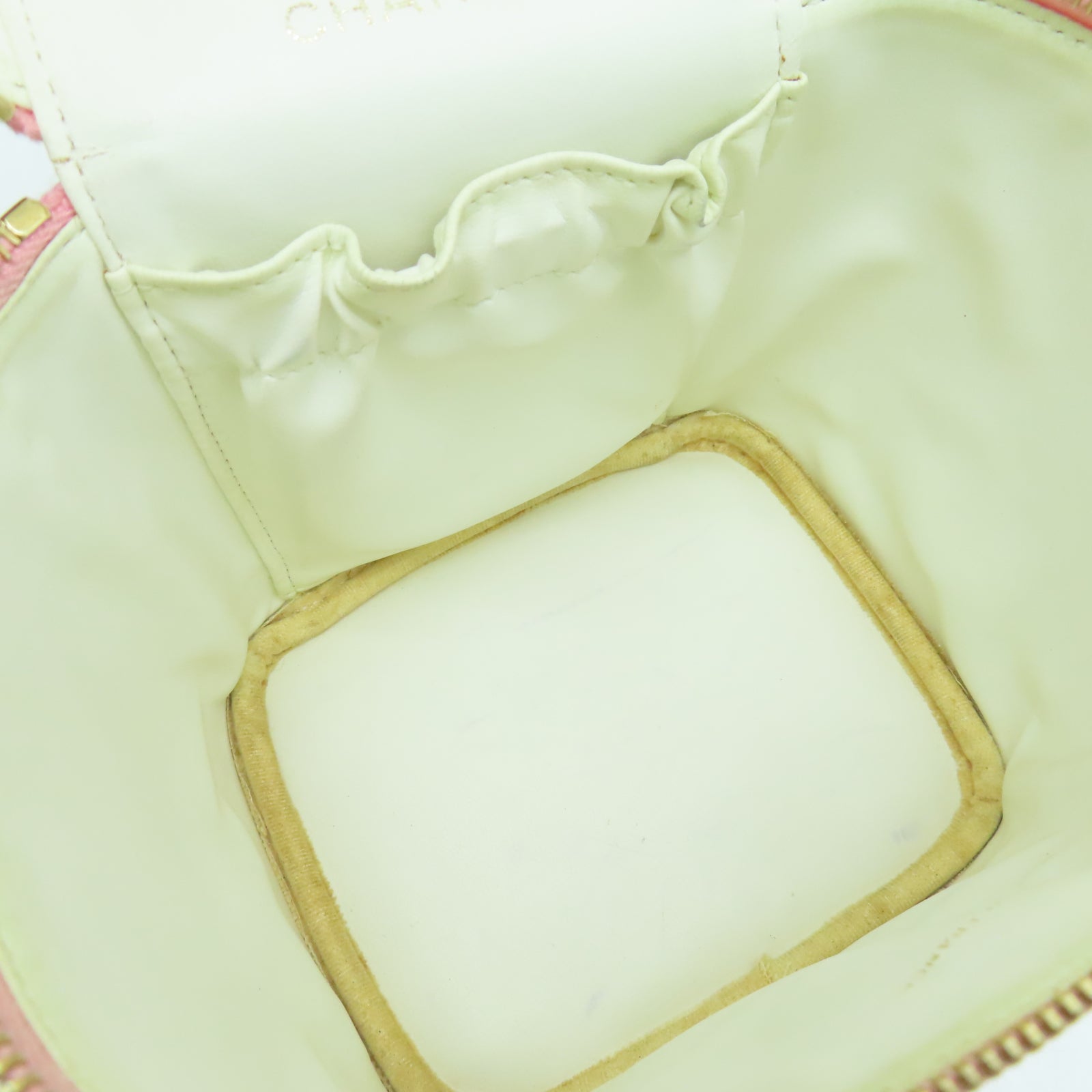 CHANEL Caviar皮革Cosmetic Bag金扣手挽袋粉紅色