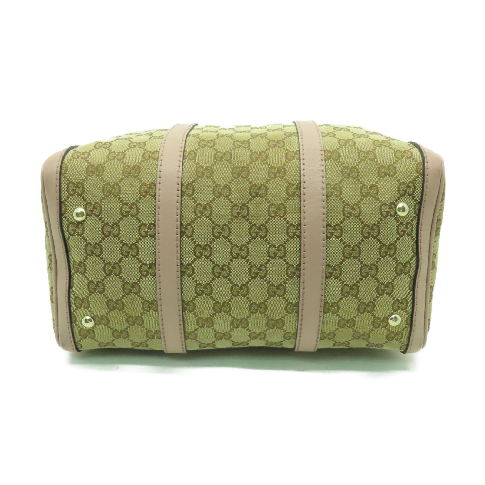 GUCCI 帆布2way Shoulder Bag金扣手挽肩背兩用袋米色/粉紅色