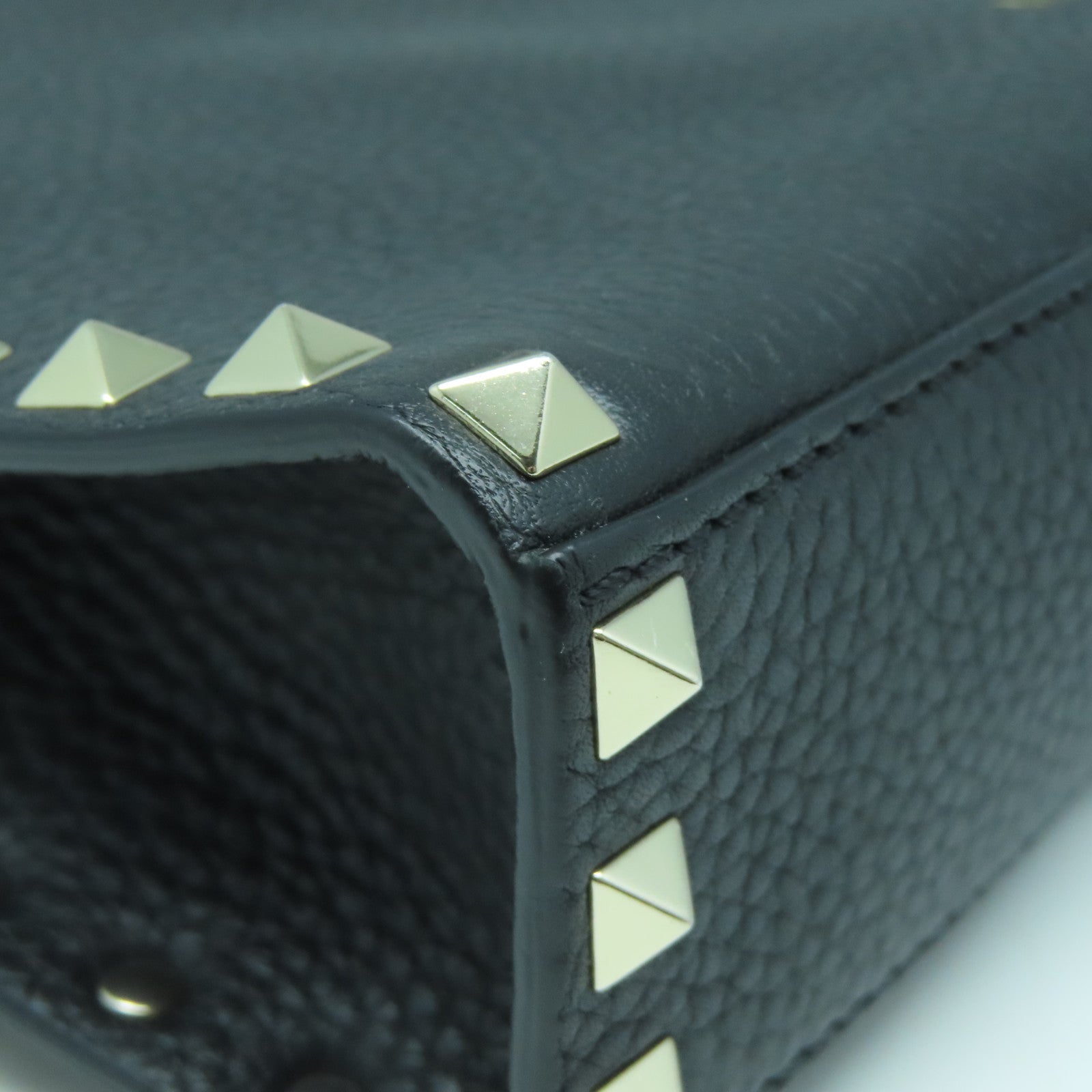Valentino 牛皮皮革Rockstud Bag銀扣肩背袋黑色
