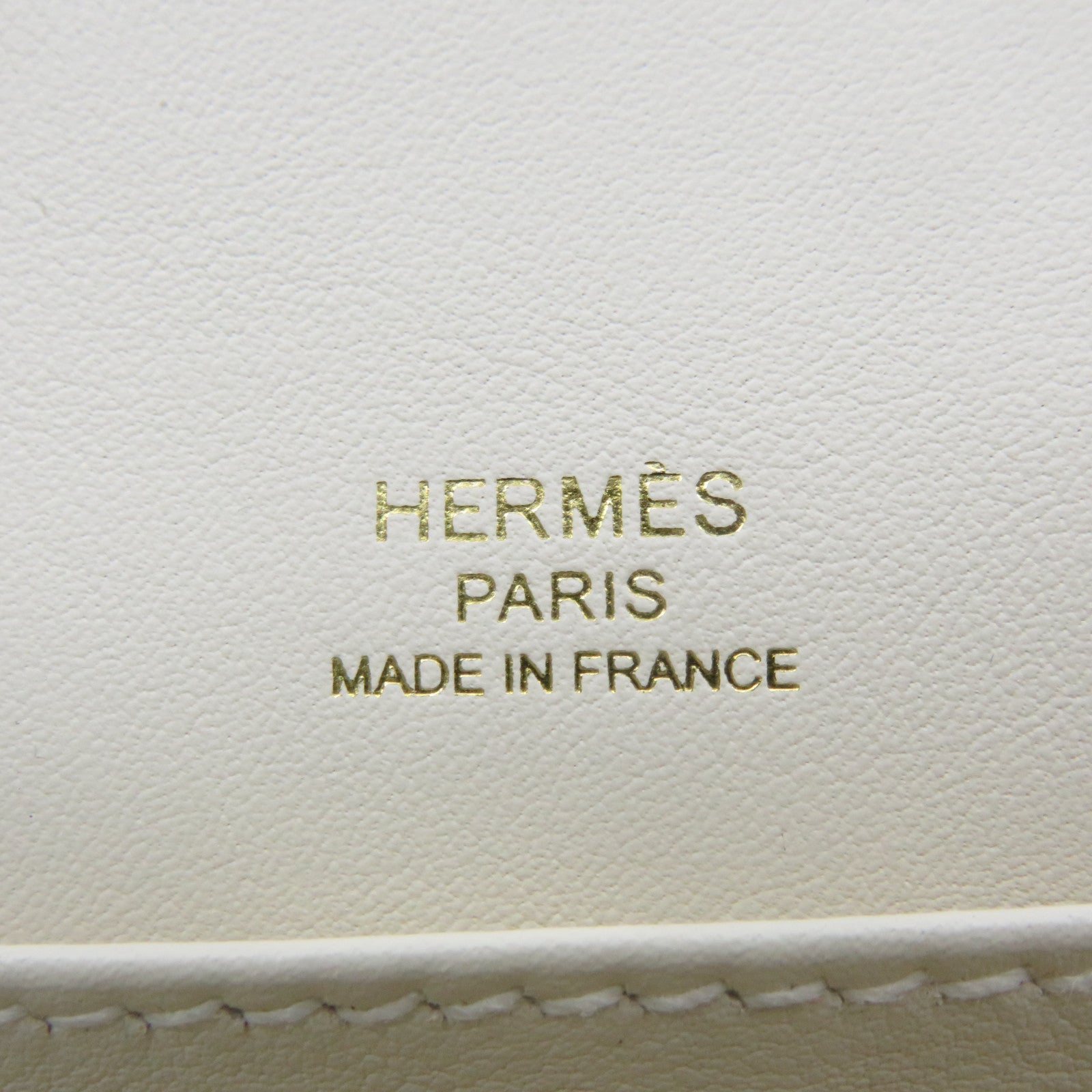 HERMES 【激減優惠】Chevre皮革Geta Shoulder Bag金扣肩背袋Nata米白色