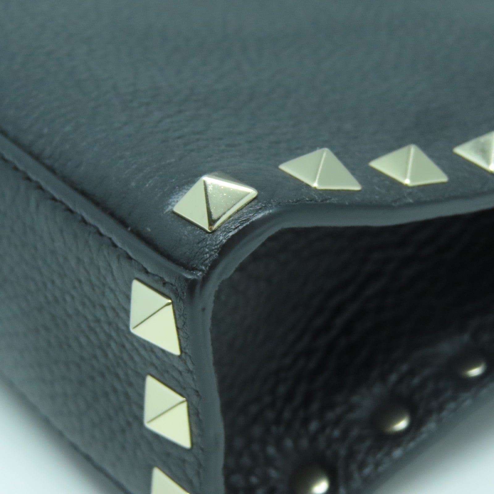 Valentino 牛皮皮革Rockstud Bag銀扣肩背袋黑色