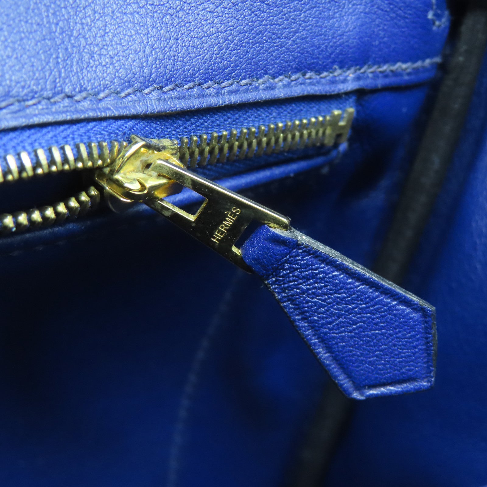 HERMES Swift皮革Birkin 25金扣手挽袋藍色