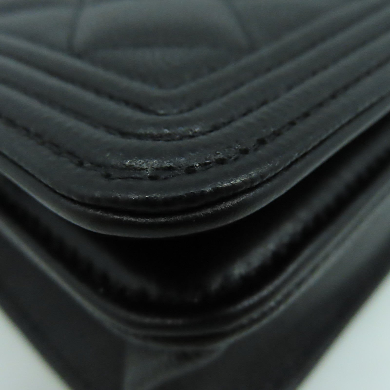 CHANEL 菱格Caviar皮革WOC Wallet On Chain Shoulder Bag銀扣鏈帶肩帶袋黑色