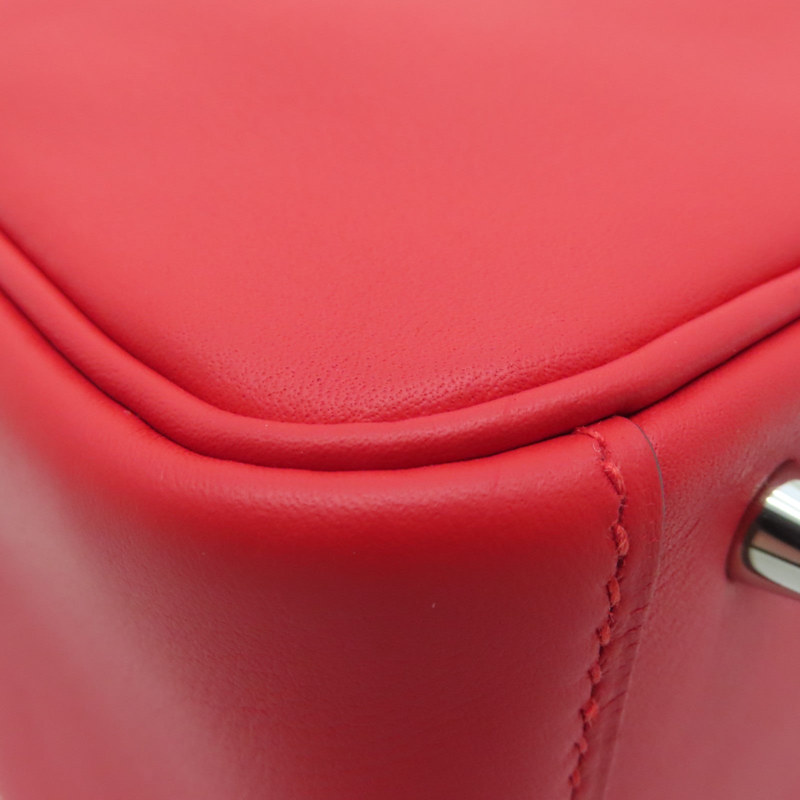 HERMES 【激减优惠】Swift皮革Mini Lindy银扣肩背袋Rose De Coeur红色
