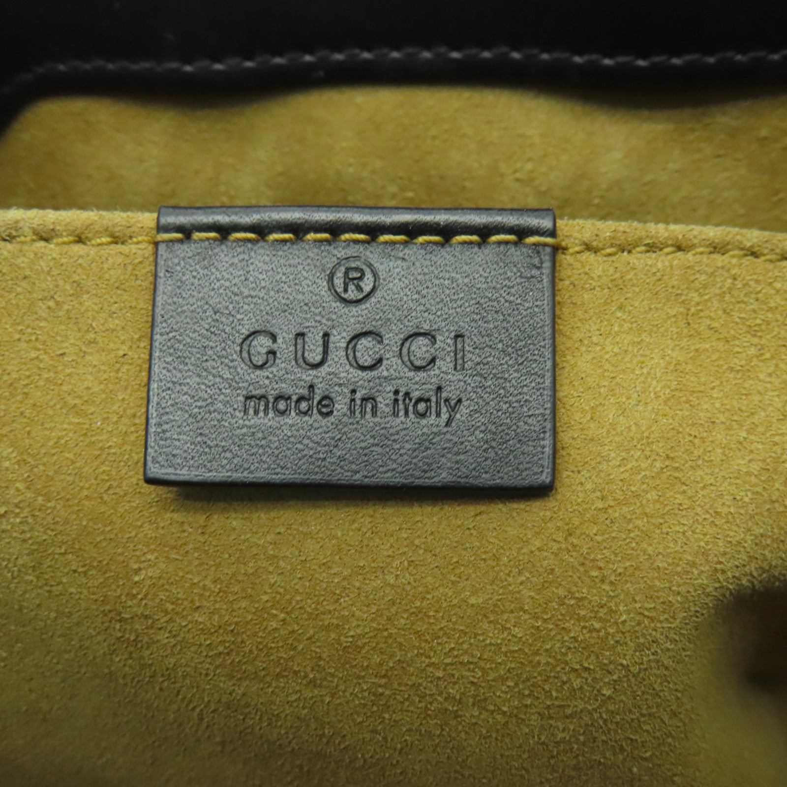 GUCCI 塗層帆布Chain Shoulder金扣鏈帶肩背袋黑色