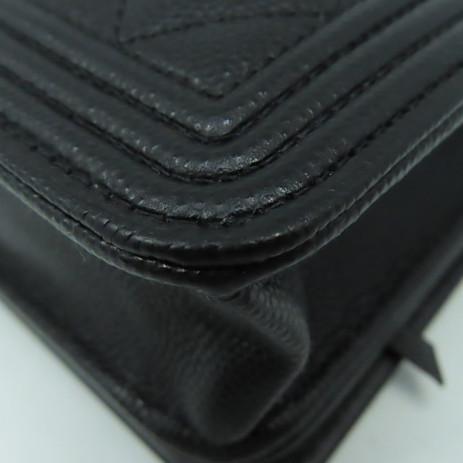 CHANEL 菱格Caviar皮革WOC Wallet On Chain Shoulder Bag銀扣鏈帶肩帶袋黑色